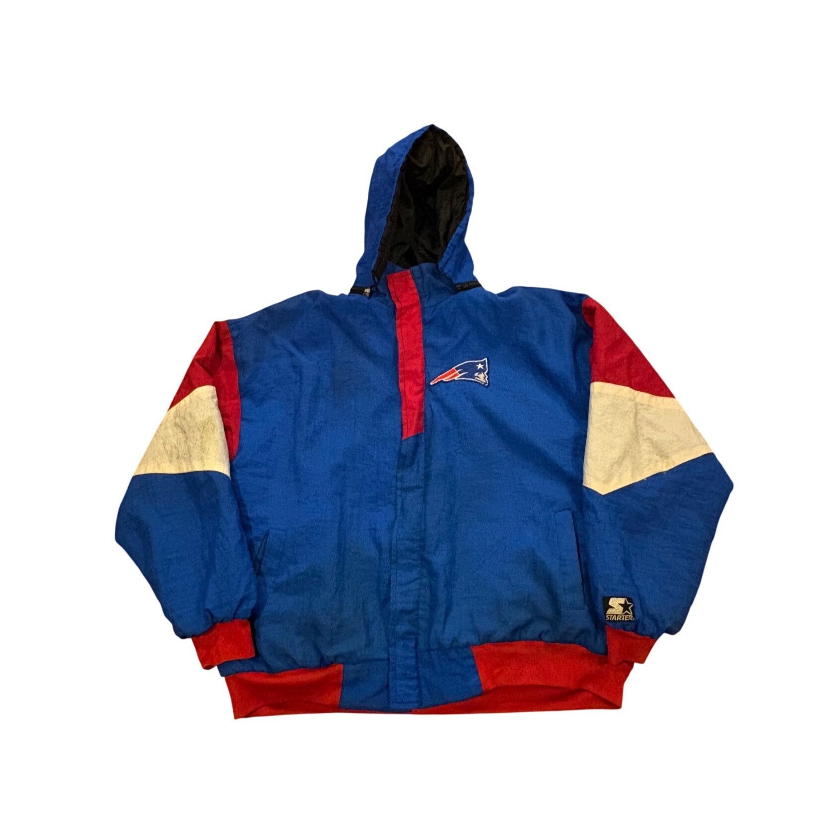 Starter Vintage 90s Starter New England Patriots NFL Hooded Puffer J Size US XL / EU 56 / 4 - 1 Thumbnail