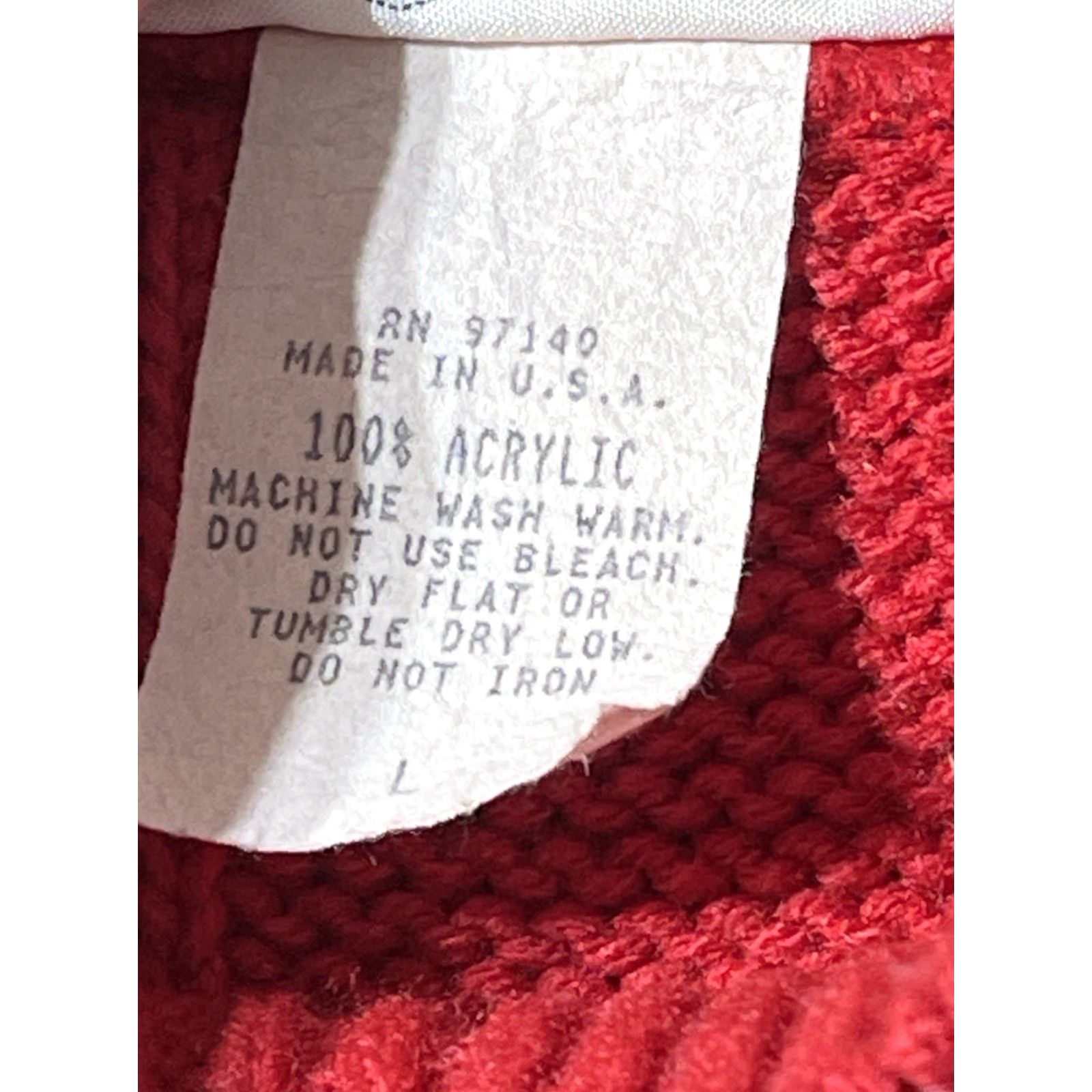 Vintage VINTAGE Holiday Cable Knit Sweater Womens Large Red Christmas Fall Classic Pullover Mock-Neck Long Sleeve Size L / US 10 / IT 46 - 7 Thumbnail