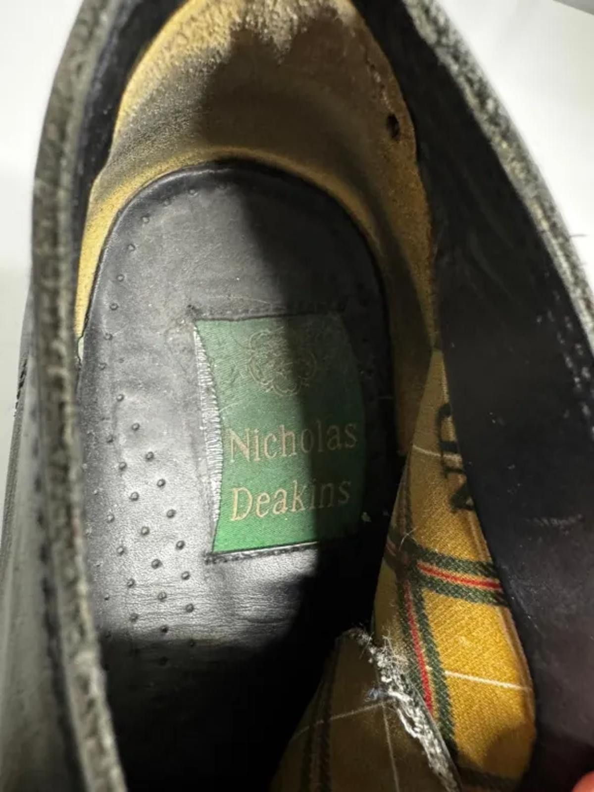 Designer Nicholas Deakin Black Leather Lace-Up Shoes Size US 10 / EU 43 - 5 Thumbnail