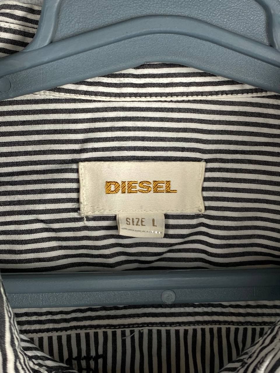 Diesel × Vintage Y2K Striped Avantgarde Diesel Printed Shirt Size L Size US L / EU 52-54 / 3 - 2 Thumbnail