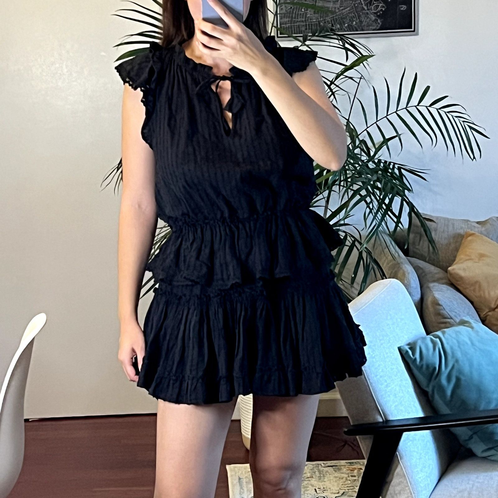 MISA Los Angeles Misa Los Angeles Lilian Eyelet Mini black 100% cotton dress Size S / US 4 / IT 40 - 1 Thumbnail