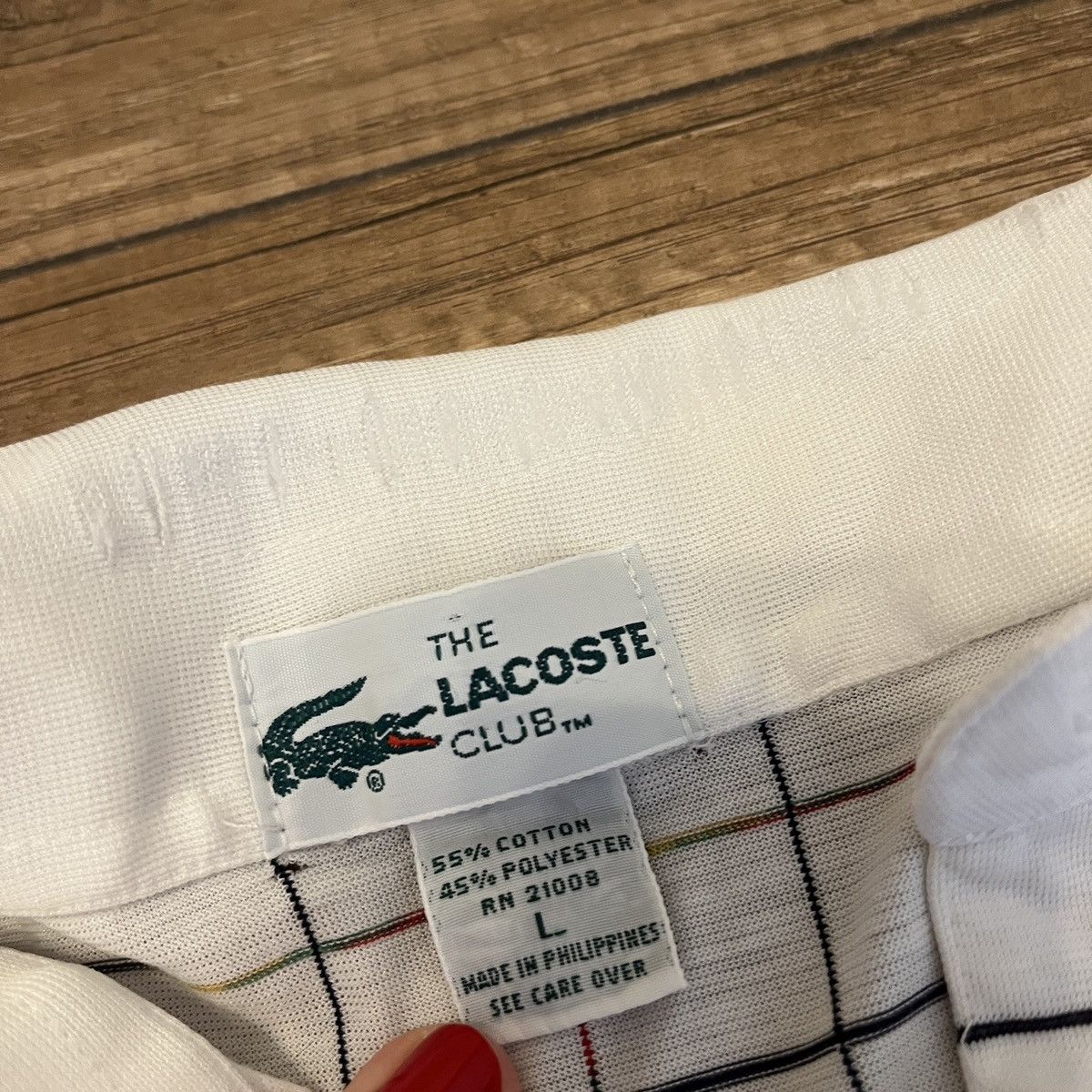 Lacoste × Vintage Vintage Lacoste Club Checked Polo Shirt Tee 90s 80s Retro Size US S / EU 44-46 / 1 - 4 Thumbnail