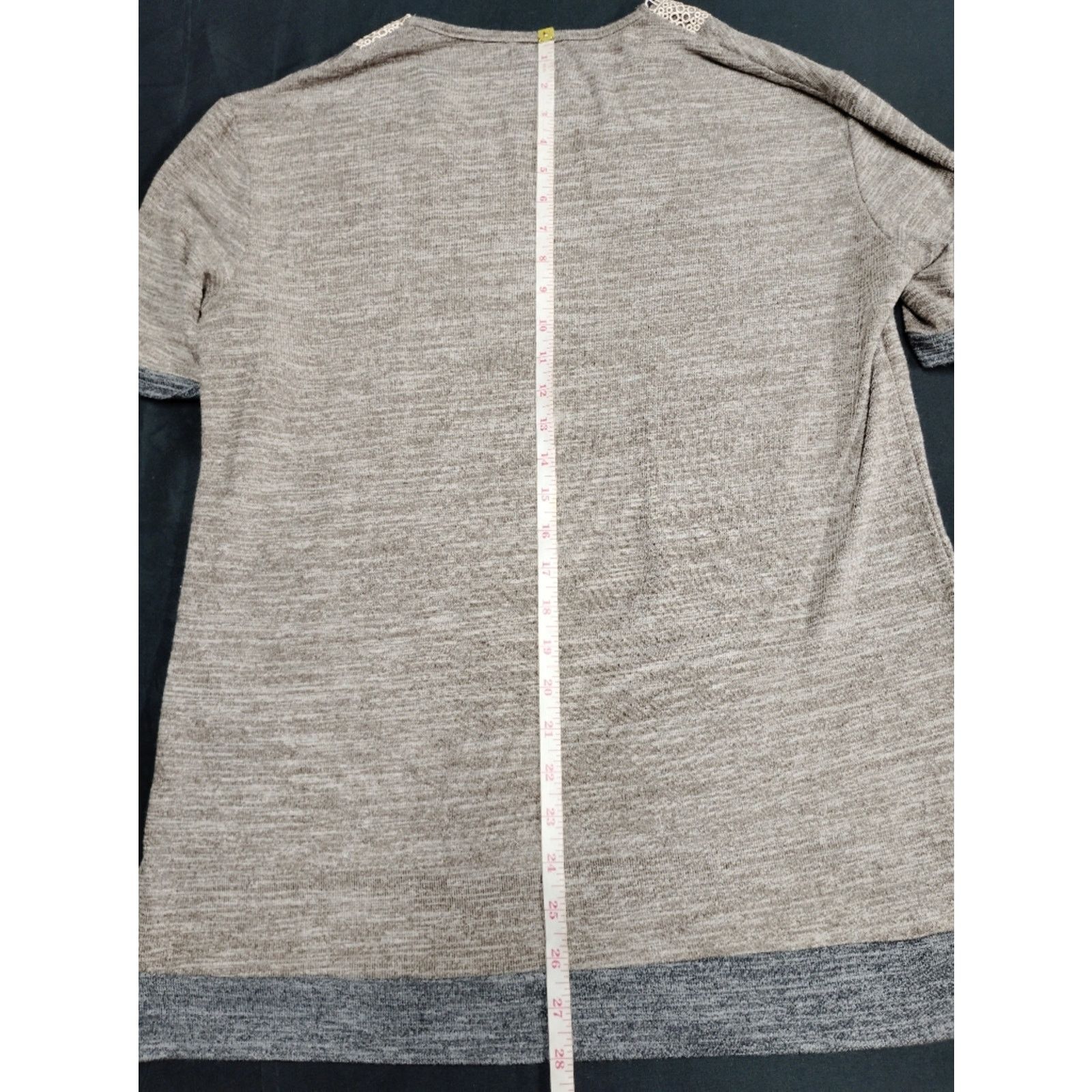 Casey Vidalenc Vidifid Lace Trim Knit Top - Taupe Size L / US 10 / IT 46 - 7 Thumbnail