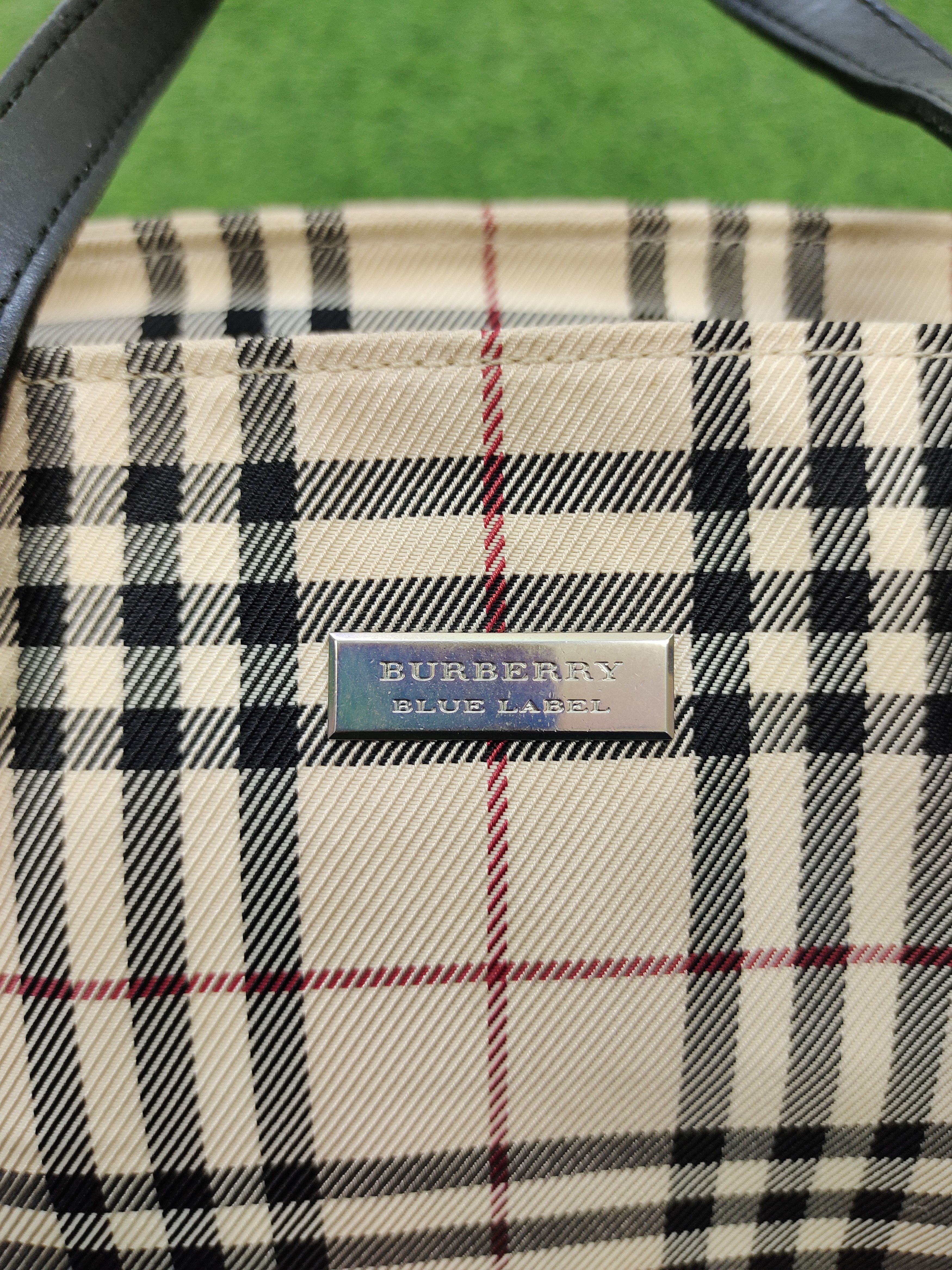 Burberry Burberry Blue Label Nova Check Cotton Mix Leather Tote Bag Size ONE SIZE - 6 Thumbnail
