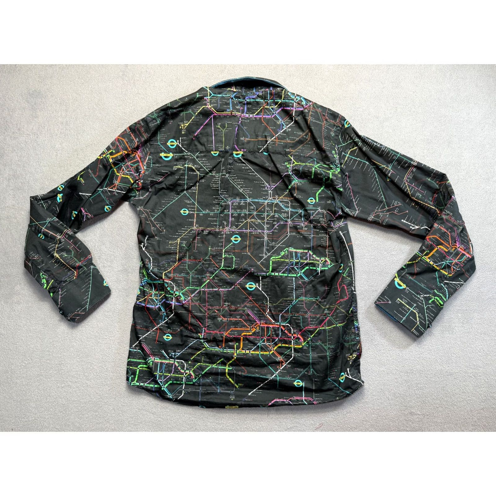 Vintage Claudio Lugli London Underground Black Button Up Shirt Long Sleeve Mens size L Size US L / EU 52-54 / 3 - 3 Thumbnail
