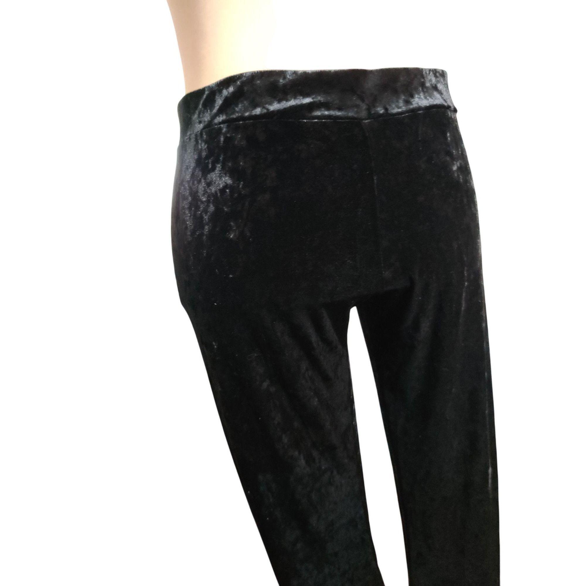 H&M H&M Divided L Womens Pants Black Crushed Velvet Slim Leg Str Size 36" / US 14 / IT 50 - 10 Thumbnail