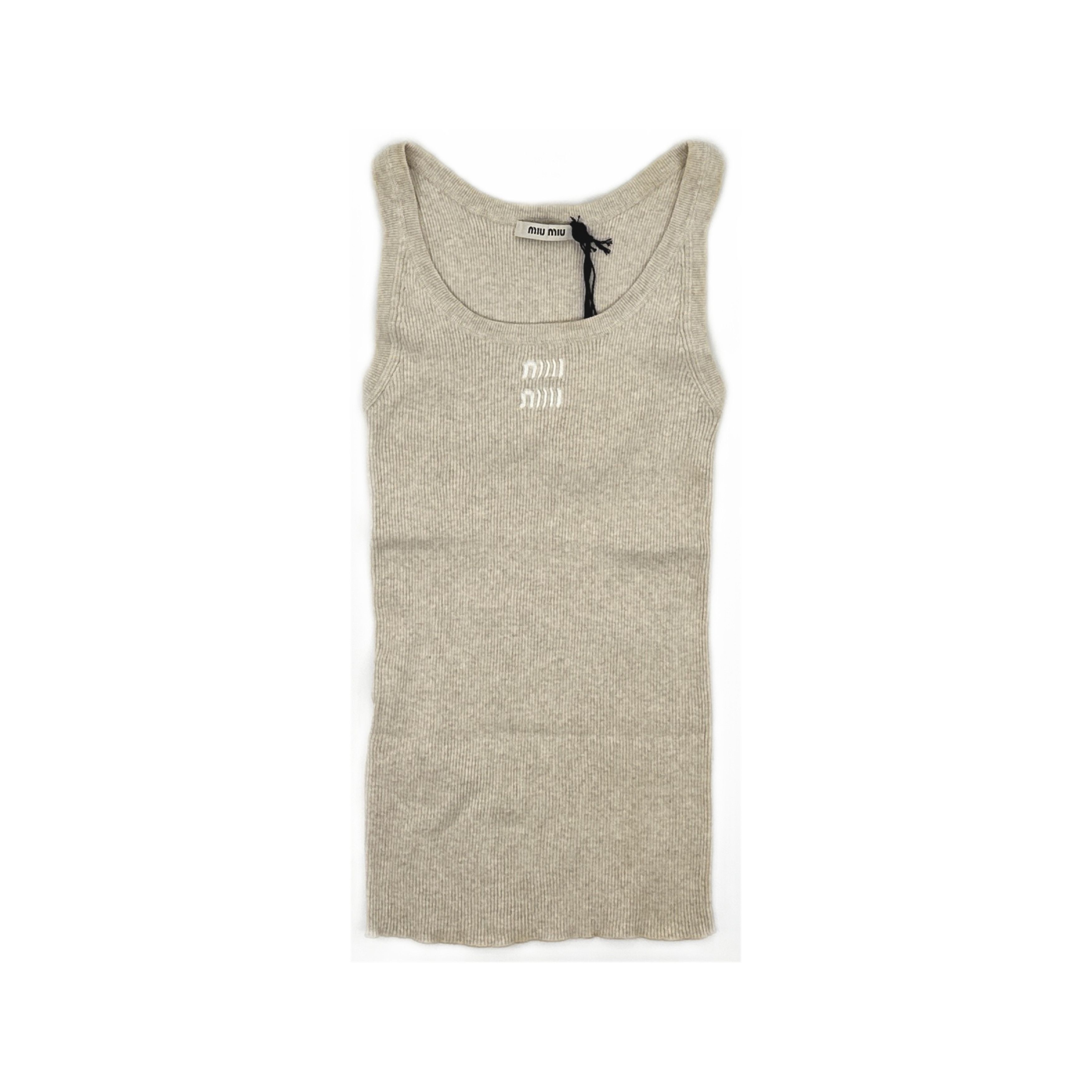 Miu Miu Miu Miu Logo Embroidery Tank Top IT 36 Size XS / US 0-2 / IT 36-38 - 1 Thumbnail