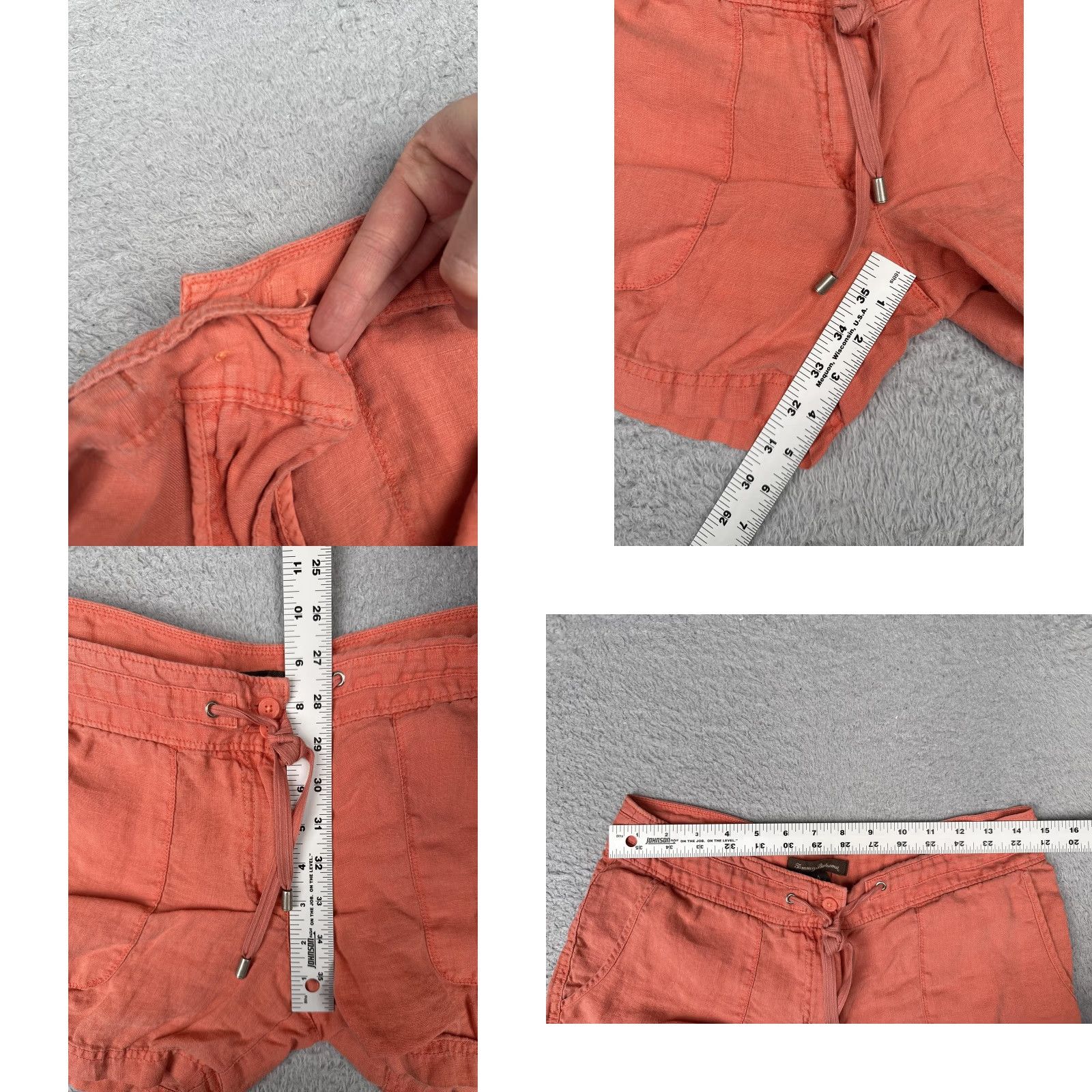Tommy Bahama Tommy Bahama Shorts Women 4 Coral Drawstring Waist Casual Linen Blend Beach Size 27" / US 4 / IT 40 - 8 Thumbnail