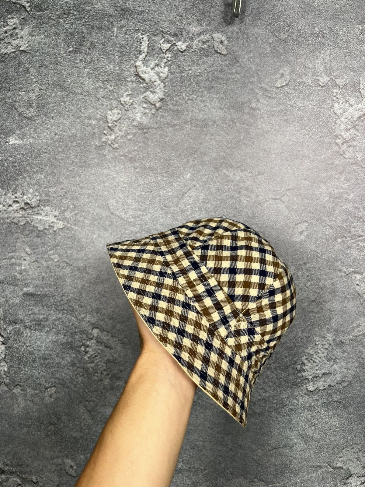 Aquascutum Vintage 90s Aquascutum Reversible Checkered Panama Hat Size ONE SIZE - 9 Thumbnail