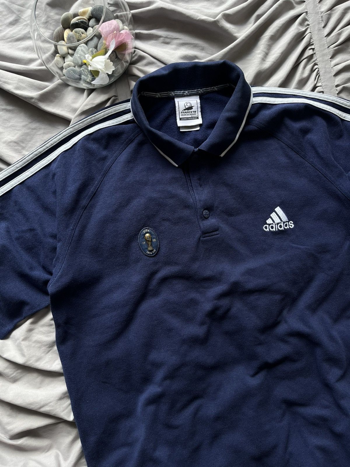 Adidas Vintage Adidas Polo Shirt FIFA World Cup France 1998 Size US L / EU 52-54 / 3 - 3 Thumbnail