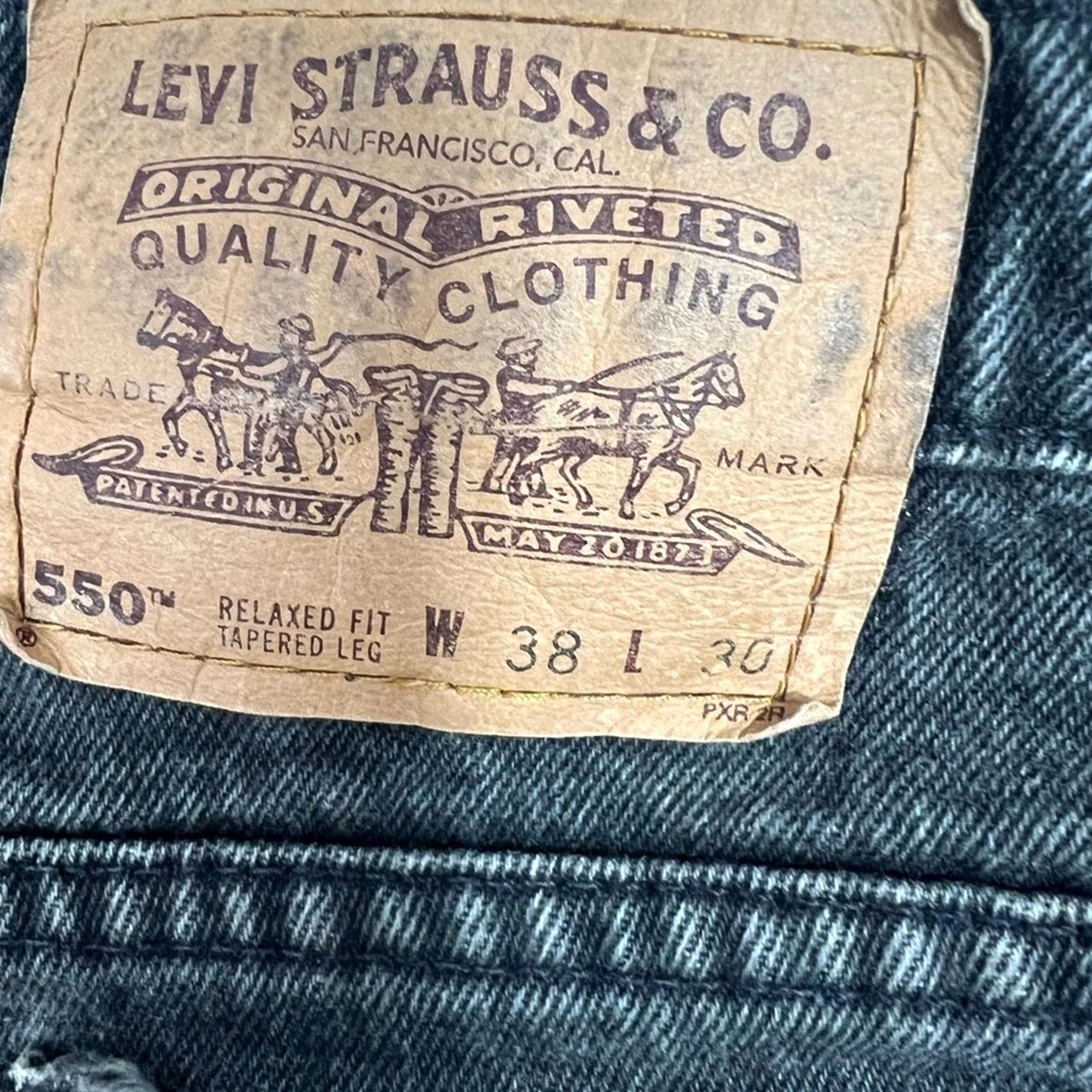 Levi's Vintage Levi'S 550 Jeans Men 38x30 Black Relaxed Tapered Fit Orange Tab Size US 38 / EU 54 - 6 Thumbnail