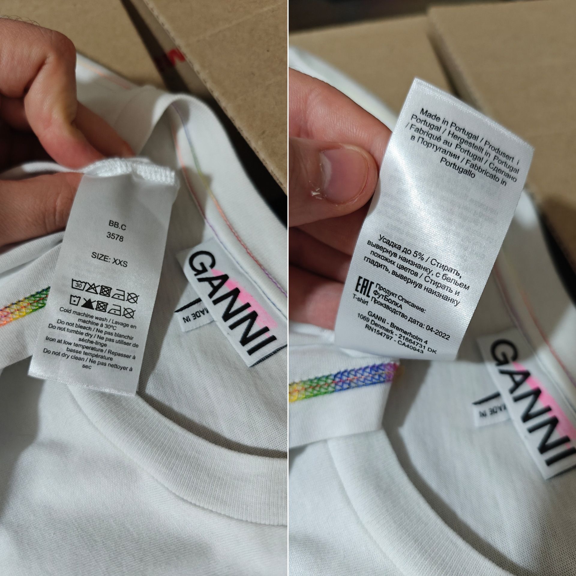 Other Ganni T-Shirt Smile Logo Tee Crewneck White size XXS Size US XXS / EU 40 - 8 Thumbnail
