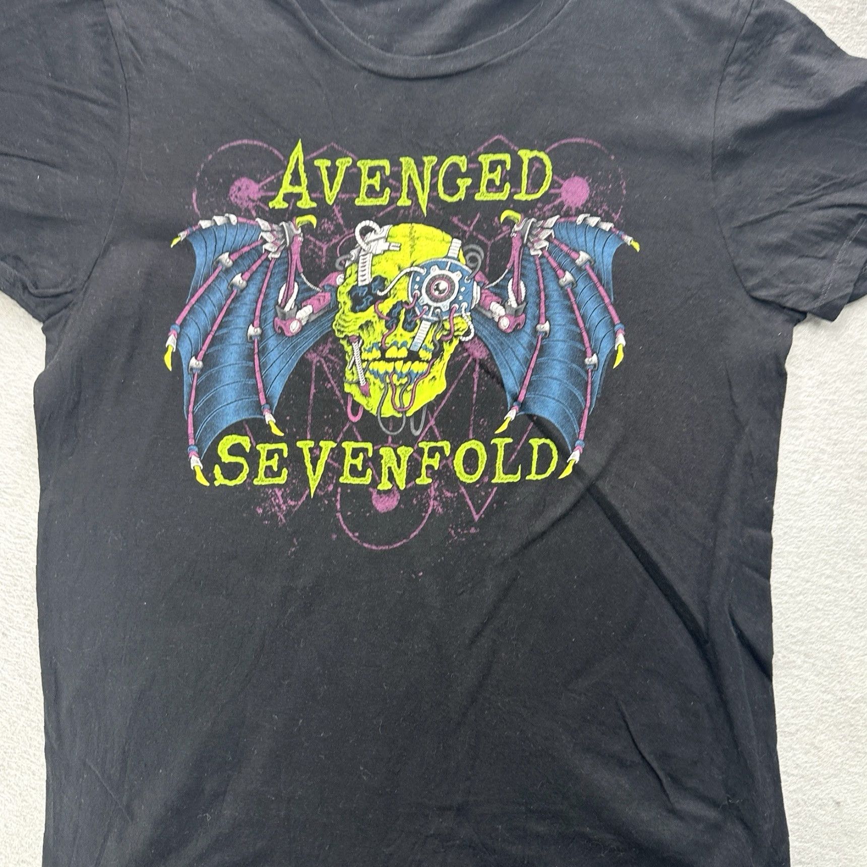 Vintage Avenged Sevenfold Skull Steampunk Bat Mens L T-Shirt Black Rock Band Graphic Print Capable of Mens T-Shirt Size US L / EU 52-54 / 3 - 5 Thumbnail