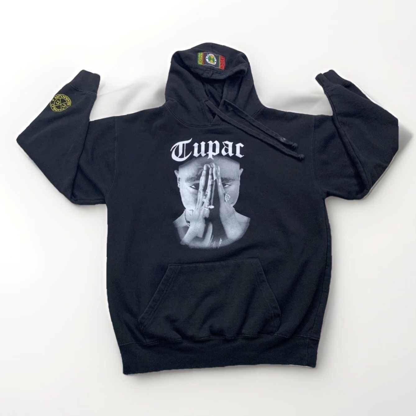 Vintage VINTAGE Cross Colours Tupac Graphic Hoodie Medium Black 90s Y2K Pullover Hooded With Pockets Mens Size US M / EU 48-50 / 2 - 2 Thumbnail