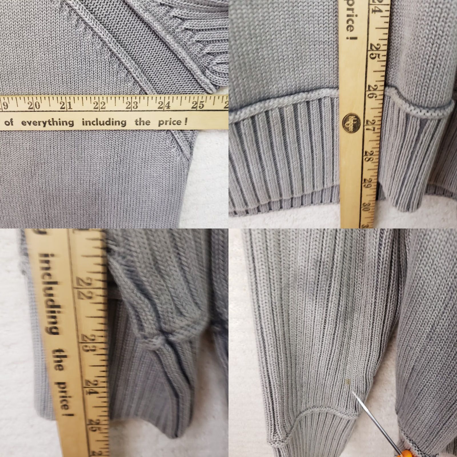 Vintage F /X Fusion Sweater 1/4 Zip Gray Long Sleeve Pullover Cotton Blend Large Men Size US L / EU 52-54 / 3 - 9 Thumbnail