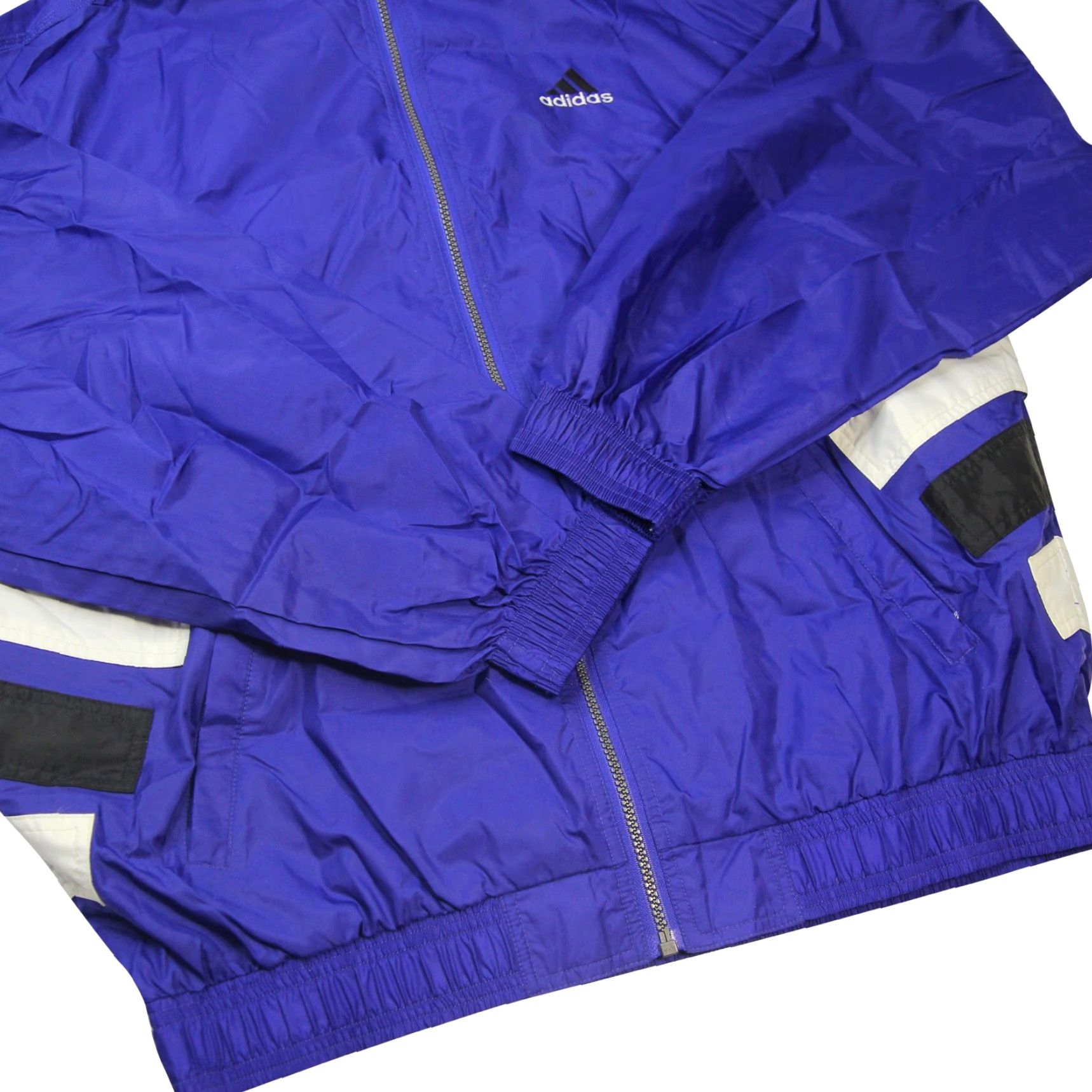 Adidas VINTAGE adidas Mens Large Embroidered Back Spellout Windbreaker Purple Size US L / EU 52-54 / 3 - 3 Thumbnail