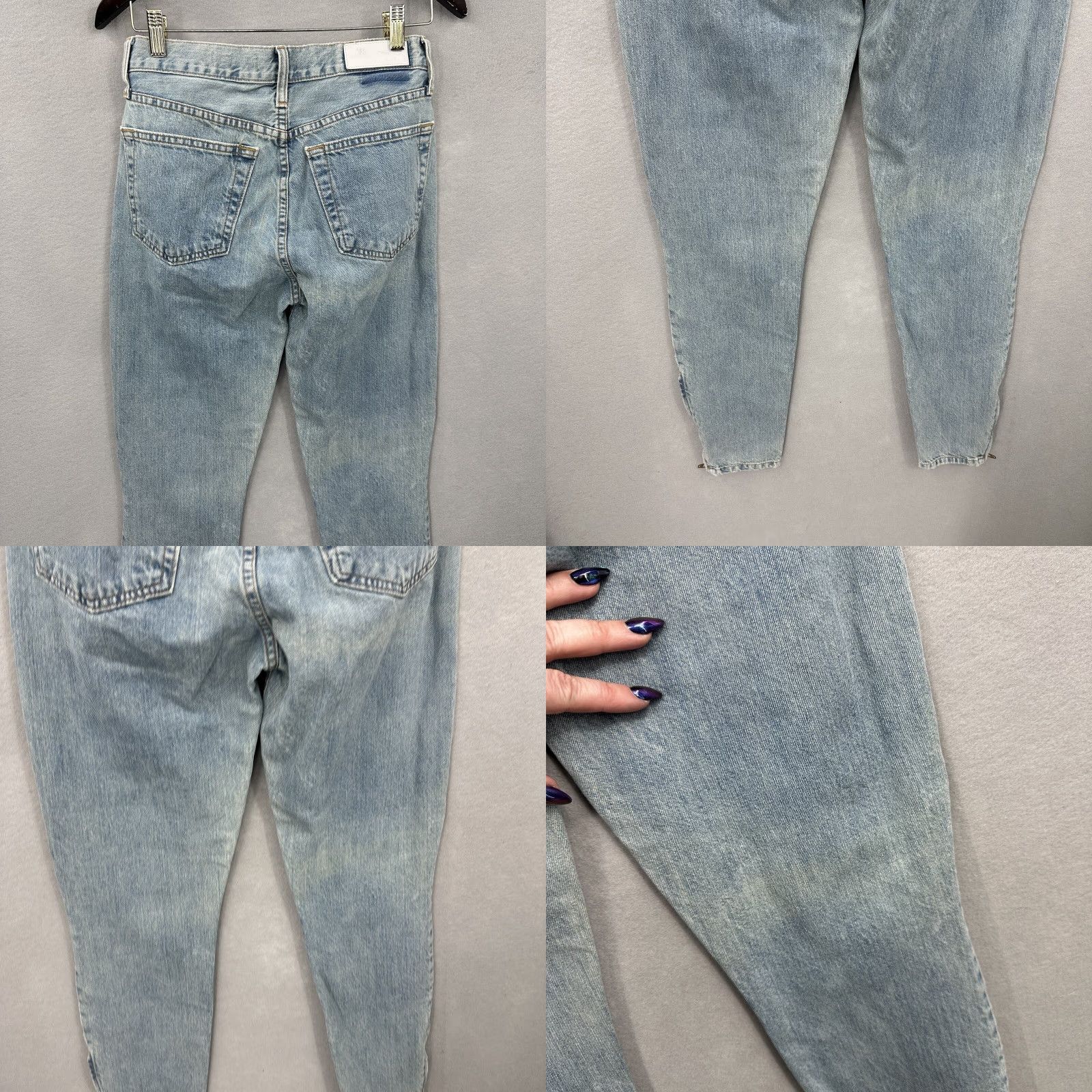 RE/DONE Re/Done Women's High Waist Mom Jeans 27 Denim 90s Faded Sunwashed City Hipster Vintage Style Size 27" / US 4 / IT 40 - 8 Thumbnail