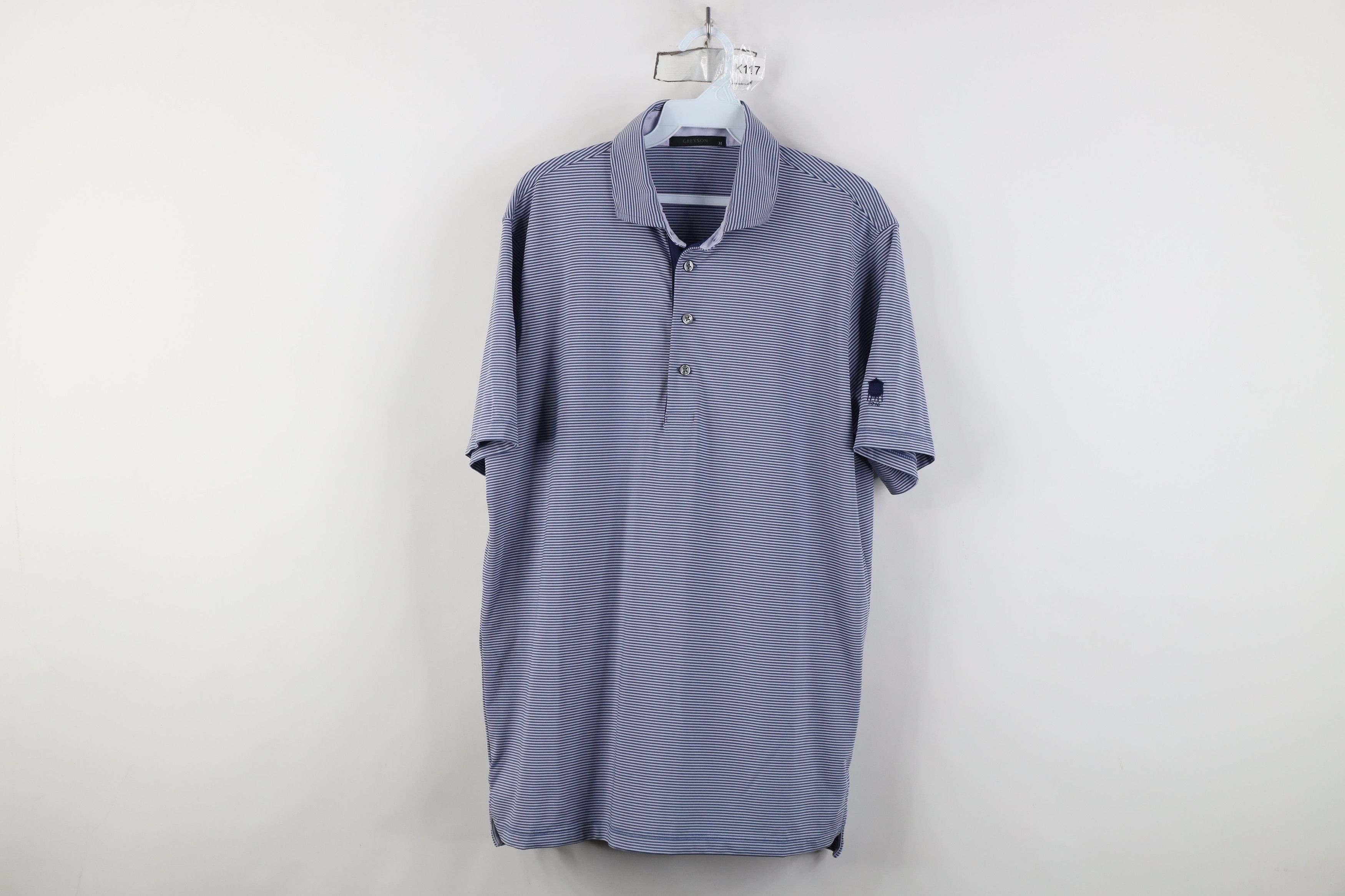 Vintage Greyson Clothiers Knit Stretch Collared Golf Polo Shirt Blue Size US M / EU 48-50 / 2 - 1 Thumbnail