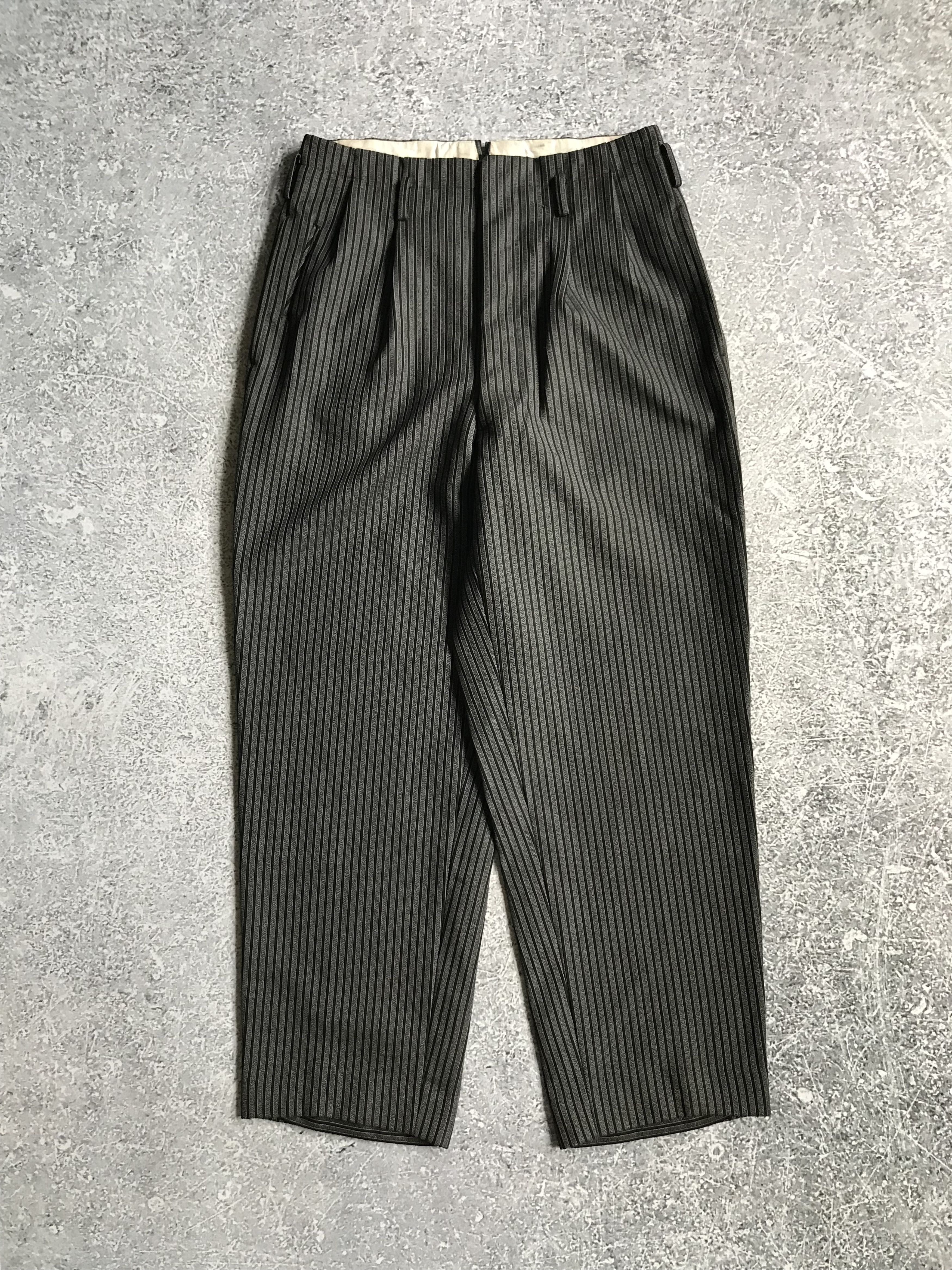 Vintage 1960s Pleated Trousers Wool Stripes Japan Tailored Size US 30 / EU 46 - 4 Thumbnail
