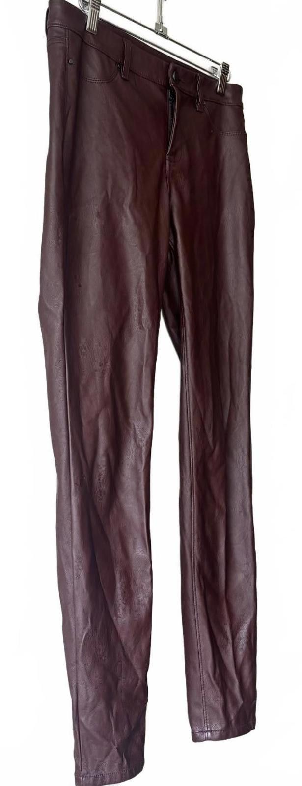 BLANKNYC Blank NYC Faux Vegan Leather Oxblood Brown Skinny Jean Pant Size 28" / US 6 / IT 42 - 3 Thumbnail