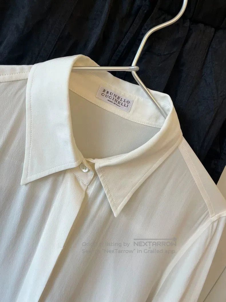 Brunello Cucinelli Brunello Cucinelli White Silk Shirt. Size US S / EU 44-46 / 1 - 3 Thumbnail