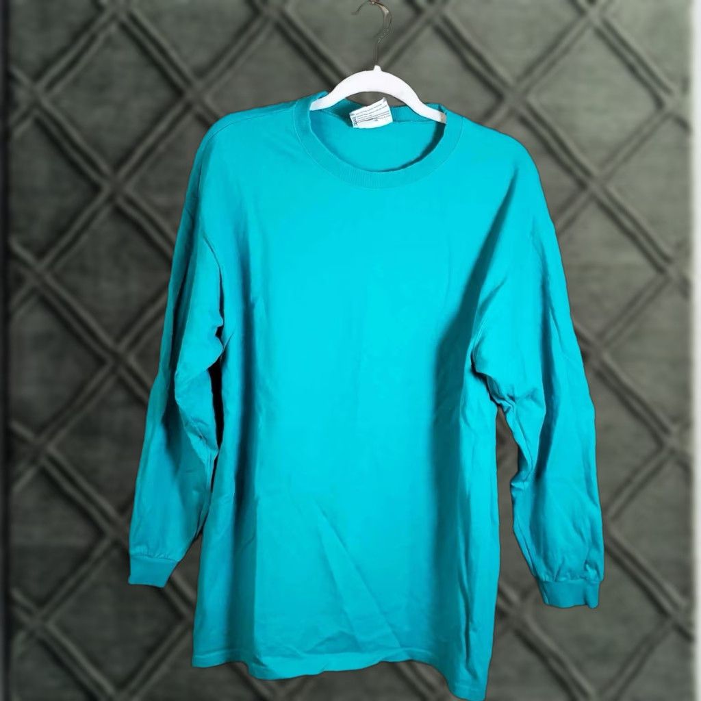 Lee VINTAGE Lee Premium Jersey Long Sleeve T Shirt Large Adult L Blue USA Mens Size US L / EU 52-54 / 3 - 1 Thumbnail