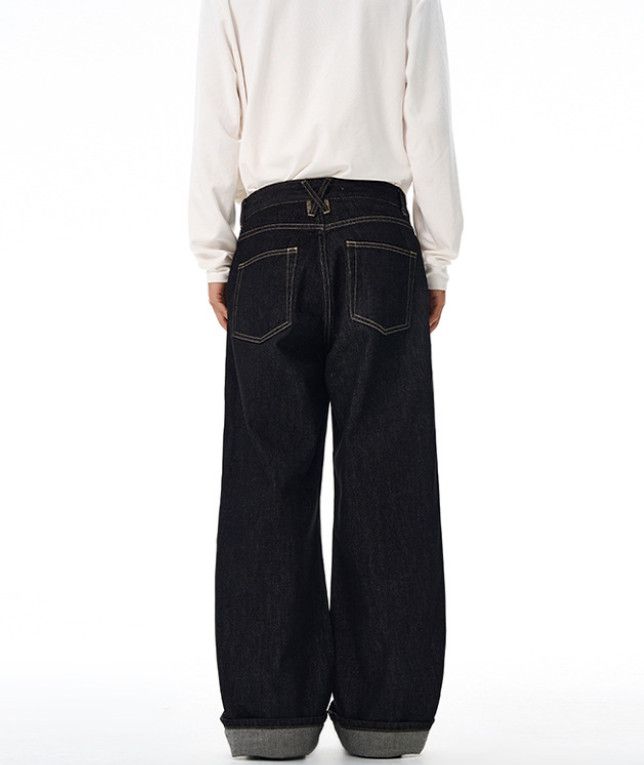 Japanese Brand Men's loose-fitting straight leg jeans Size US 32 / EU 48 - 5 Thumbnail