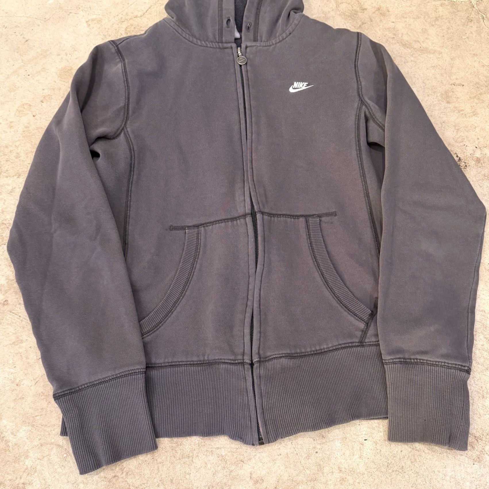 Nike VINTAGE Nike Sportswear Y2K Gray Hoodie Full Zip Up Womens Medium Size M / US 6-8 / IT 42-44 - 6 Thumbnail