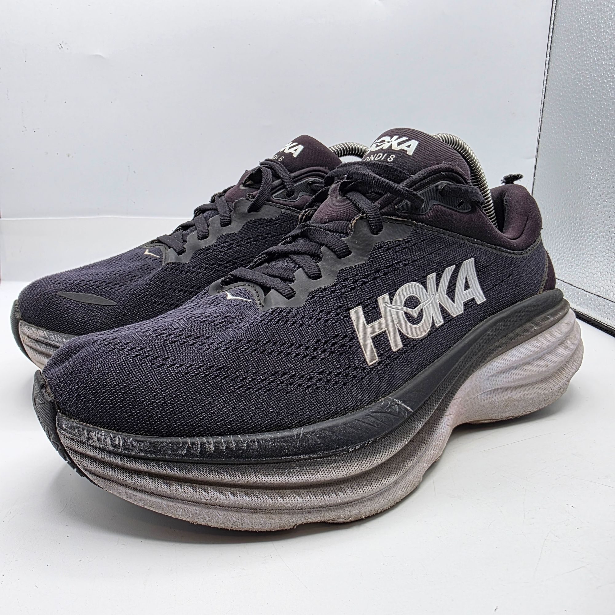 Hoka Hoka One One Bondi 8 Mens Wide Size 9 Black Running Shoes At Size US 9 / EU 42 - 3 Thumbnail