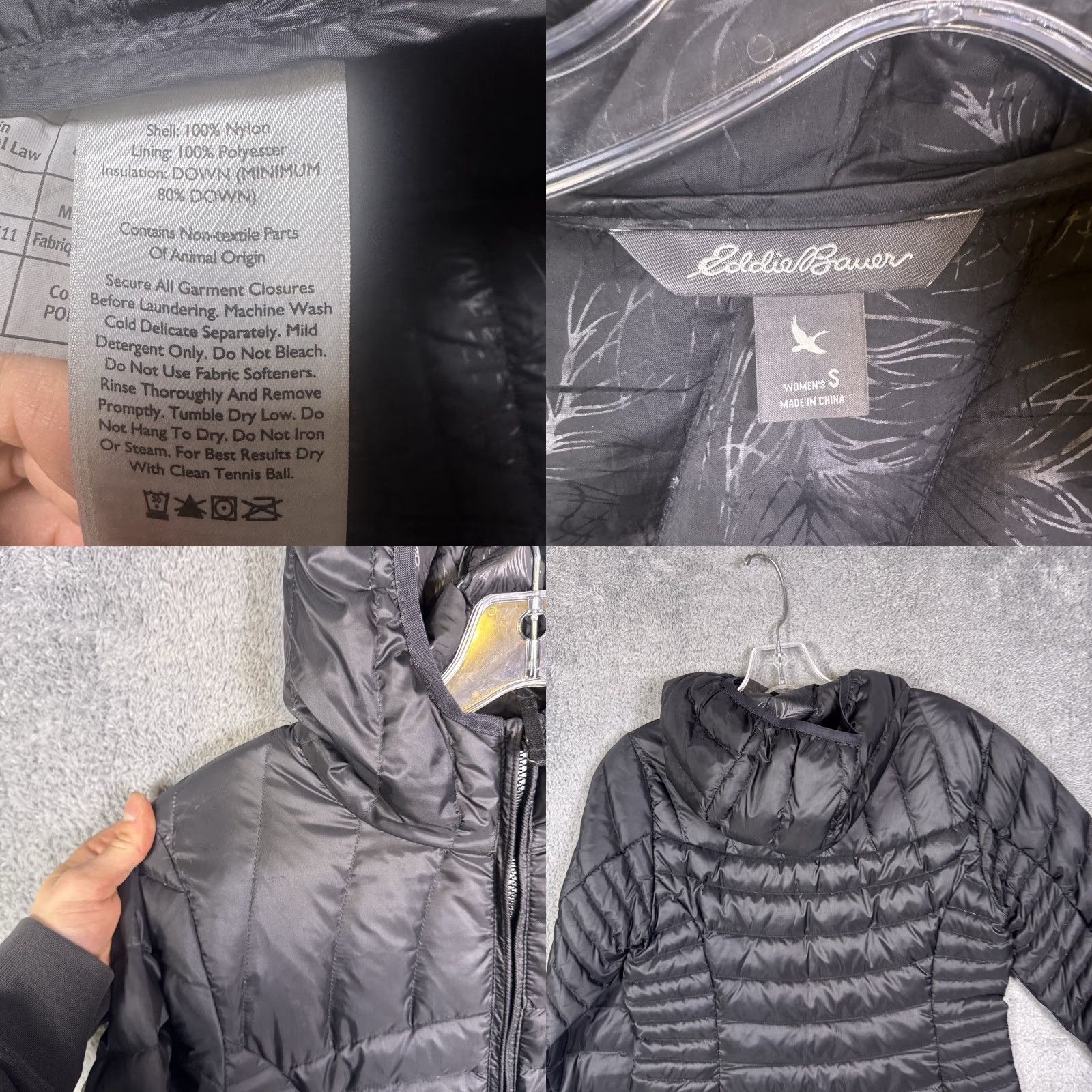 Eddie Bauer Eddie Bauer Down Jacket Women's S Astoria Hooded Quilted Puffer Parka Floral Black Zip Hooded Mouth? Size S / US 4 / IT 40 - 8 Thumbnail