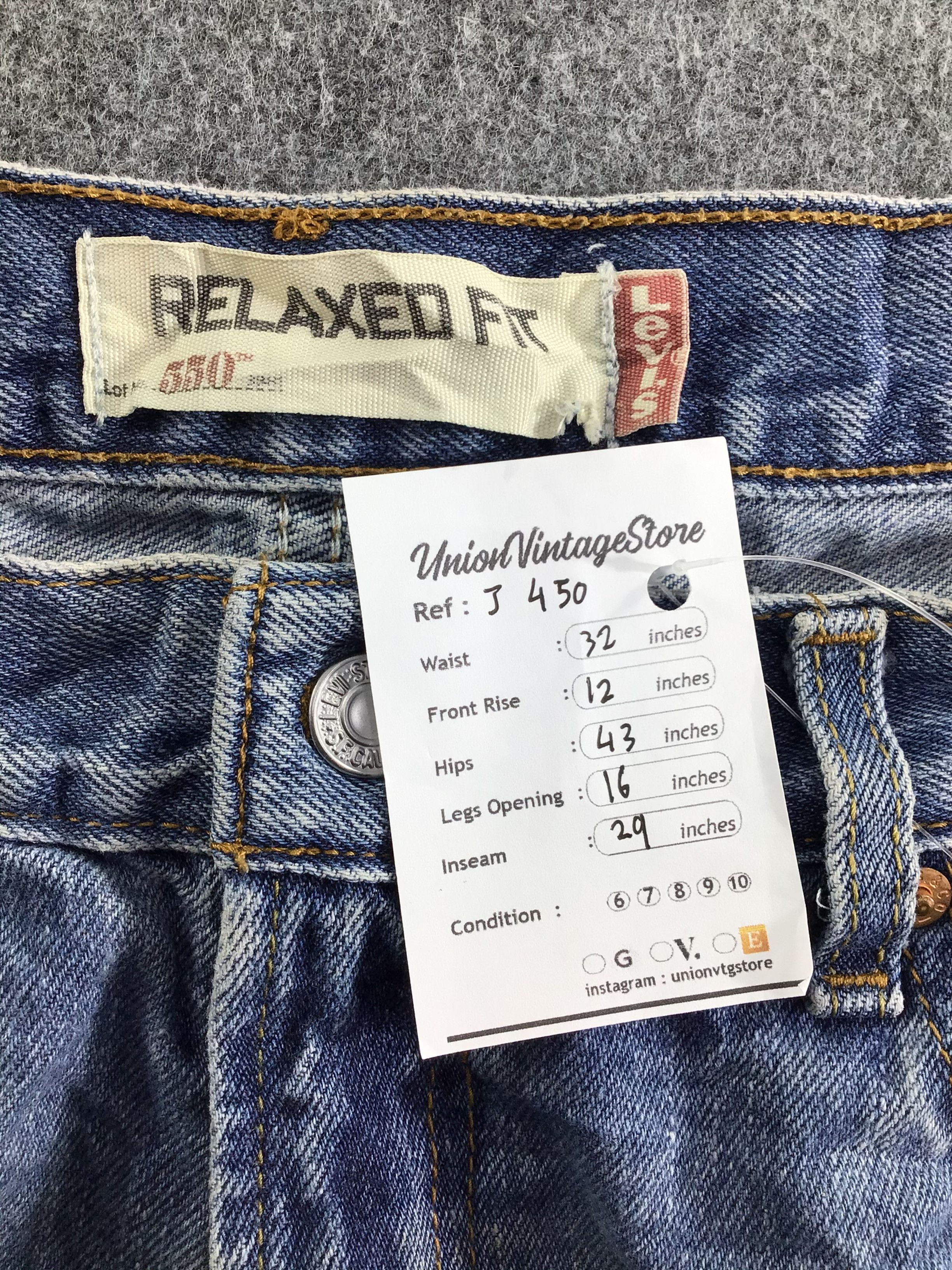 Levi's Vintage Levis 550 Jeans Dirty Blue Wash -J450 Size US 33 - 12 Thumbnail
