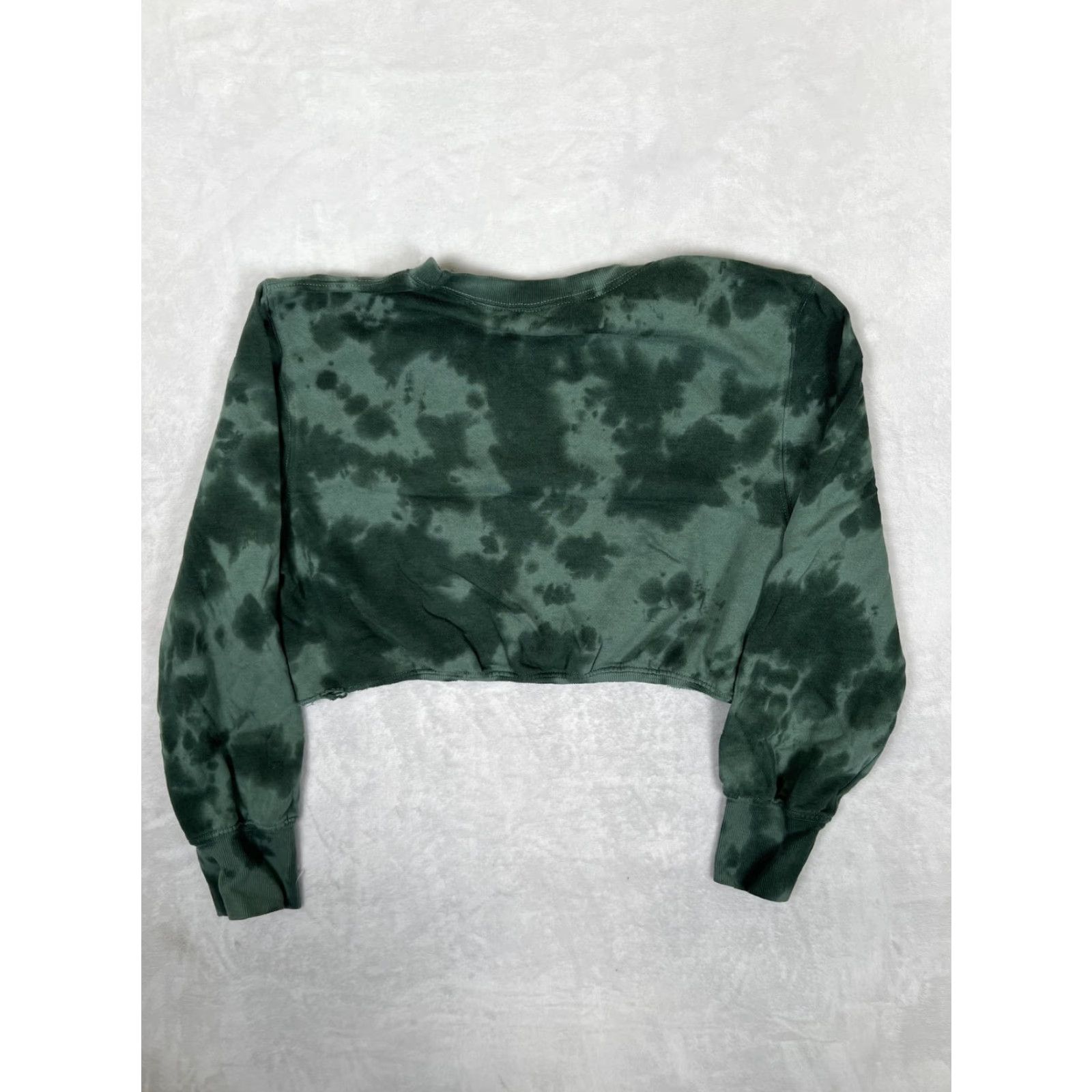 Vintage Keith Haring Sweatshirt Womens XL Green Tie-Dye Cropped Graphic Pullover Fleece Size XL / US 12-14 / IT 48-50 - 6 Thumbnail