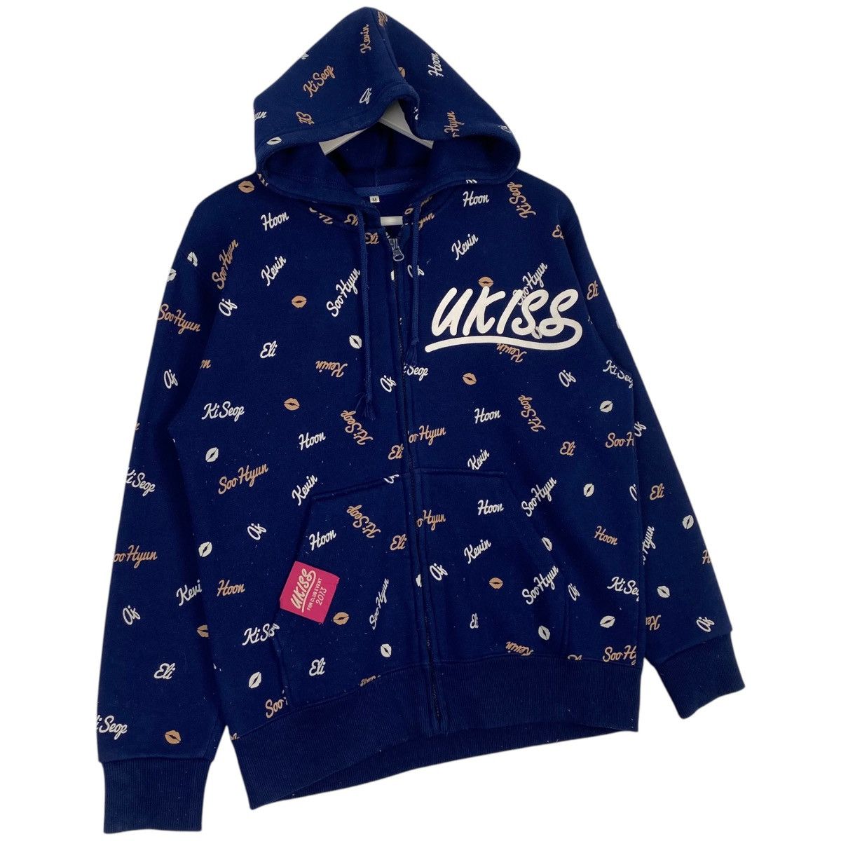 Vintage Vintage Ukiss Printed Hoodie Sweater Navy Blue Size M Size US M / EU 48-50 / 2 - 3 Thumbnail