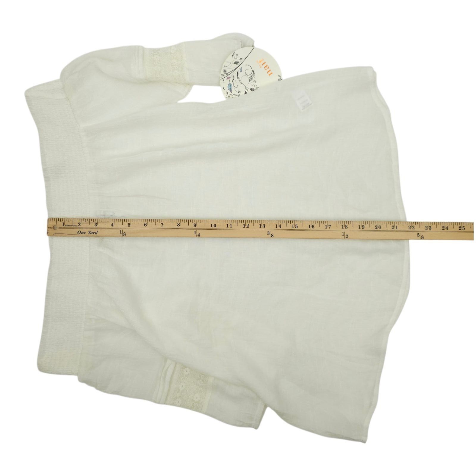 Other Naif Boho Peasant Top M White Gauze Off Shoulder Eyelet Fest Size M / US 6-8 / IT 42-44 - 5 Thumbnail