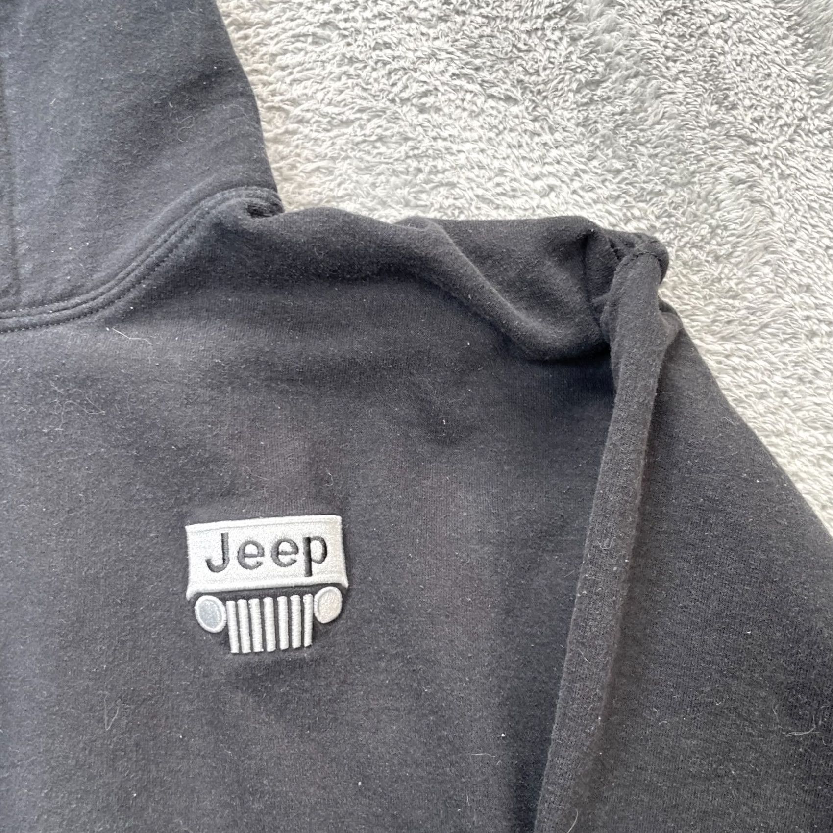 Gildan Jeep Hoodie Mens Large Black Car Logo Cotton Fleece Kangaroo Pockets Pullover Size US L / EU 52-54 / 3 - 3 Thumbnail