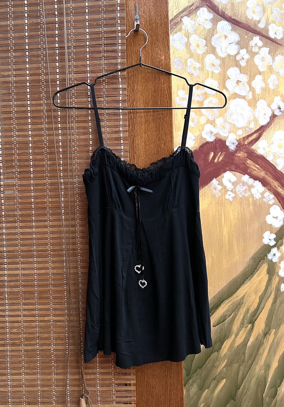 Morgan De Toi Y2K Morgan de Toi Black Camisole Rhinestone Hearst Top XS Size XS / US 0-2 / IT 36-38 - 1 Thumbnail
