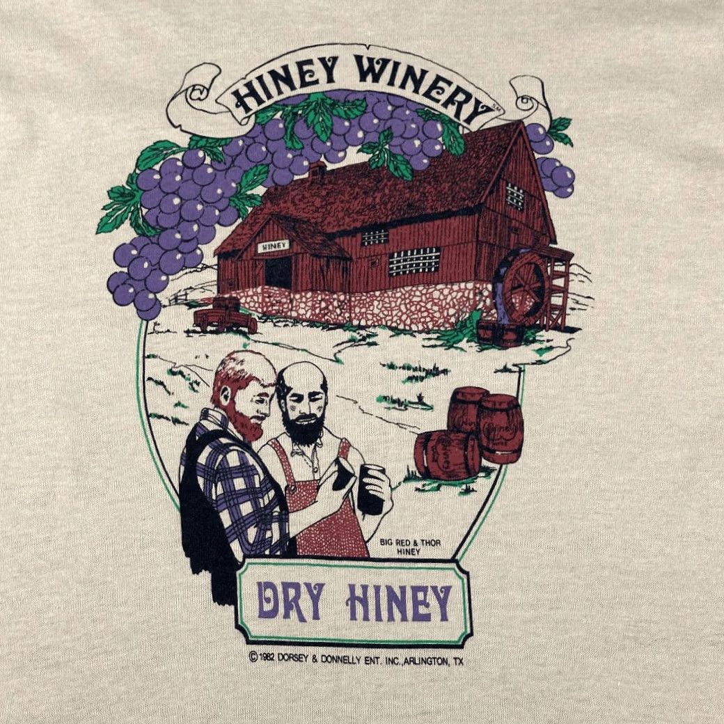 Vintage VINTAGE Hiney Winery Shirt Adult XS Beige 80s Dry Wine Radio Promo Sportswear Mens T-Shirt Size US XS / EU 42 / 0 - 2 Thumbnail