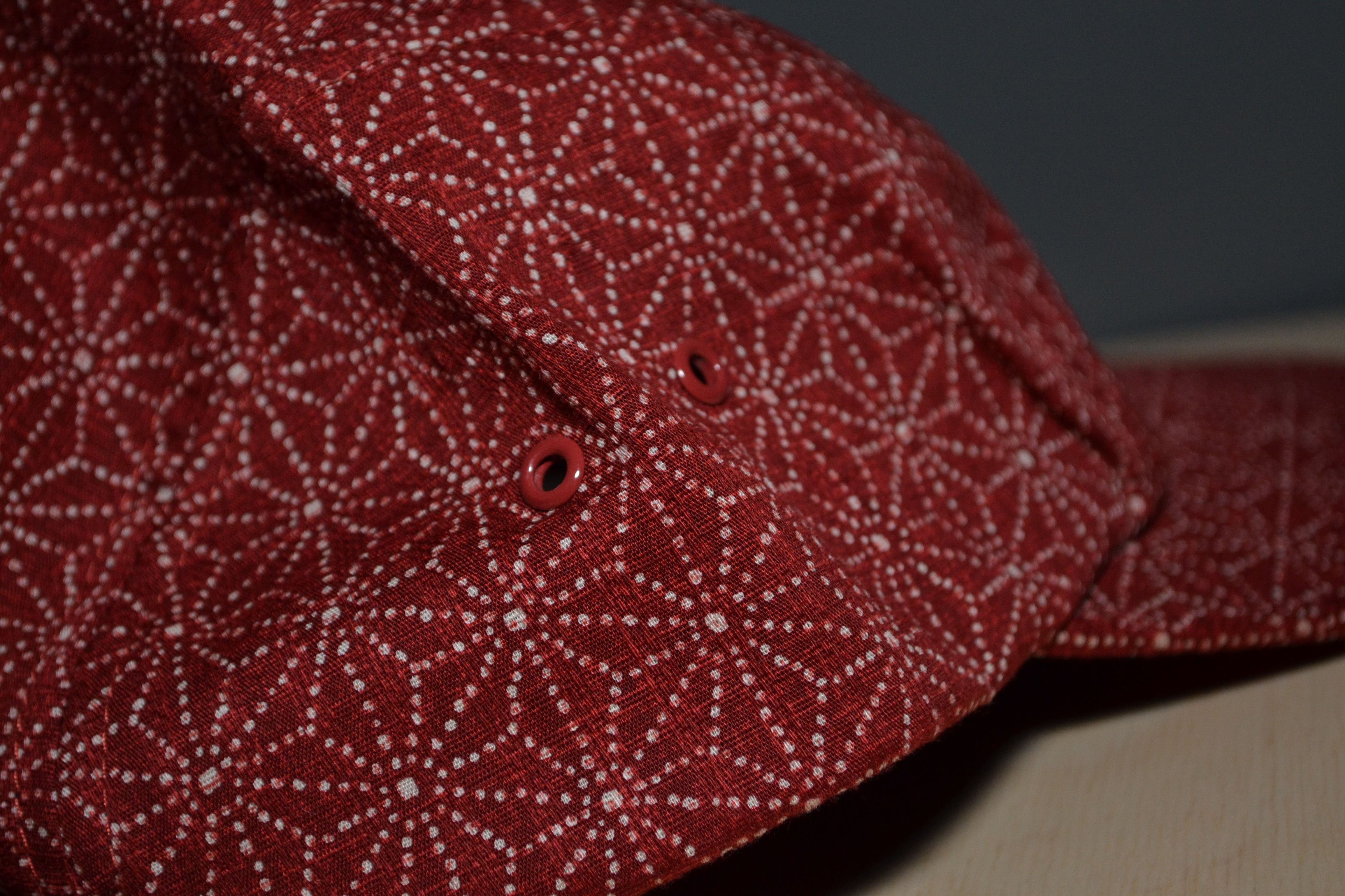 Japanese Brand Maiden Noir Blood Red Sashiko 5 Panel Camp Hat Visvim Style Size ONE SIZE - 5 Thumbnail