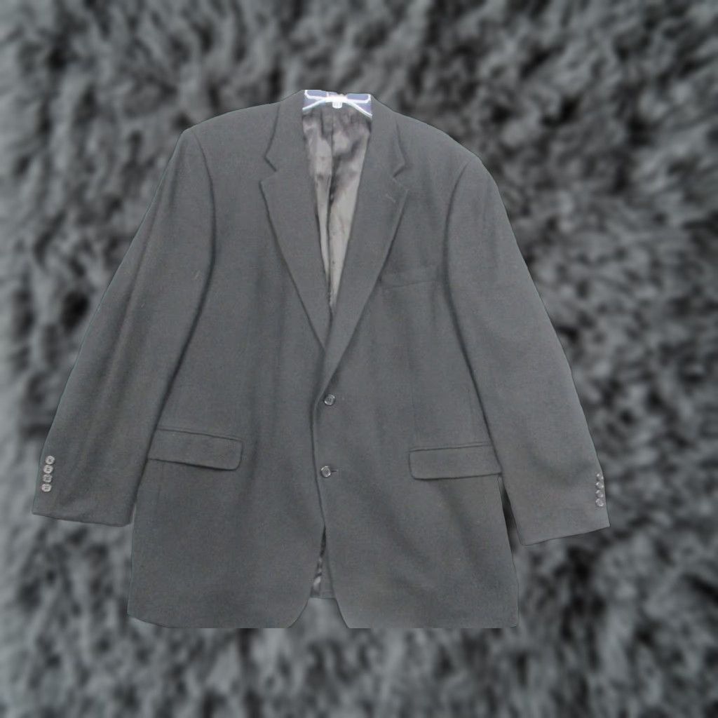 Brooks Brothers VINTAGE Brooks Brothers Blazer Sport Coat Mens 48 X-Long 100% Camel Hair Two-Button Black Notch Lapel Single-Breasted Formal Business Mens Size 48R - 1 Thumbnail