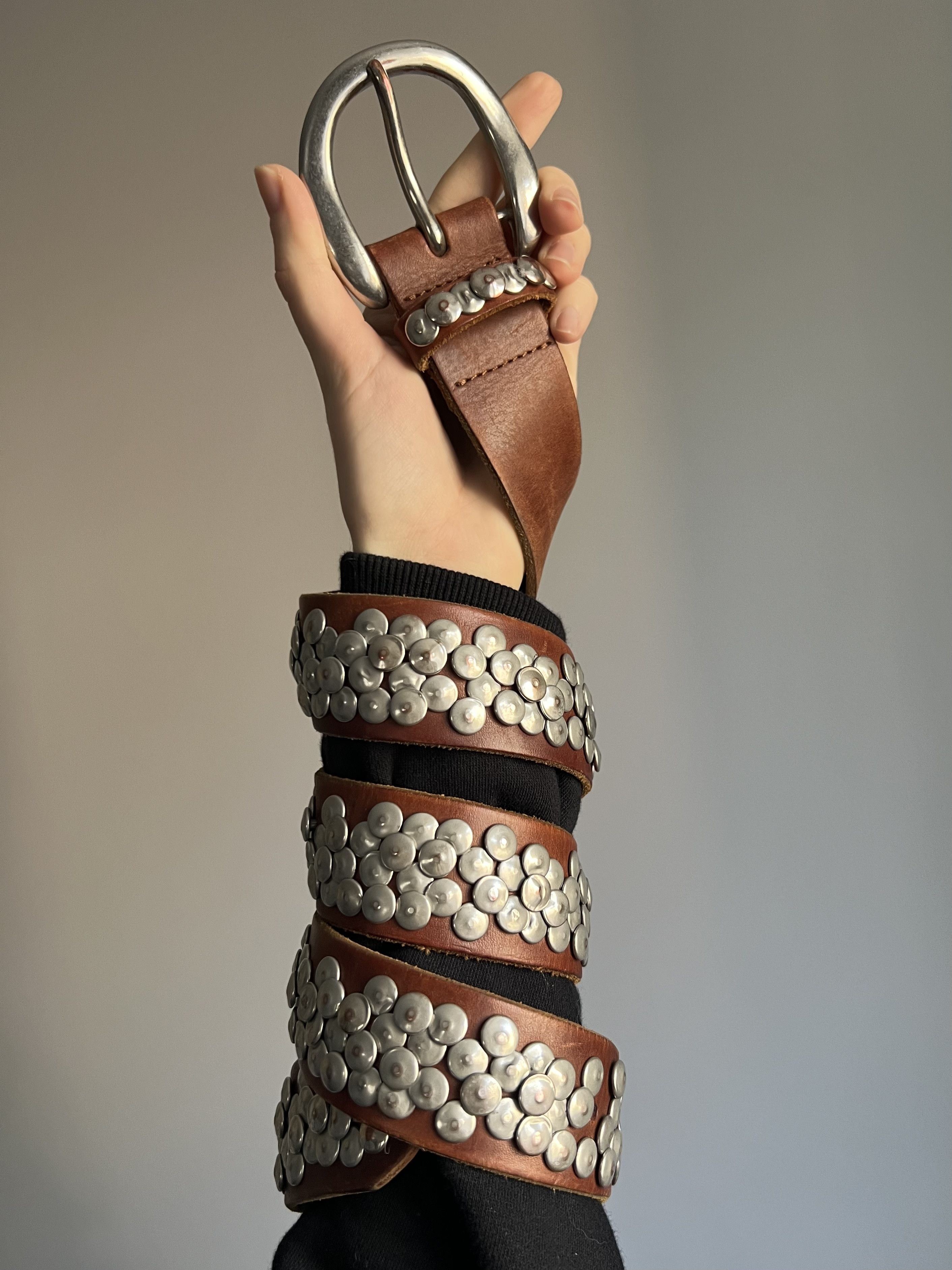 LIEBESKIND BERLIN Liebeskind Leather Studded Belt Metal Rivets BB Simon Style Size ONE SIZE - 3 Thumbnail