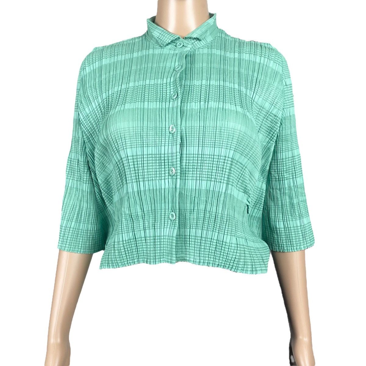 Pleats Please Issey Miyake Pleats Please Issey Miyake Button Up Crop Top Poncho Shirt Size S / US 4 / IT 40 - 1 Thumbnail