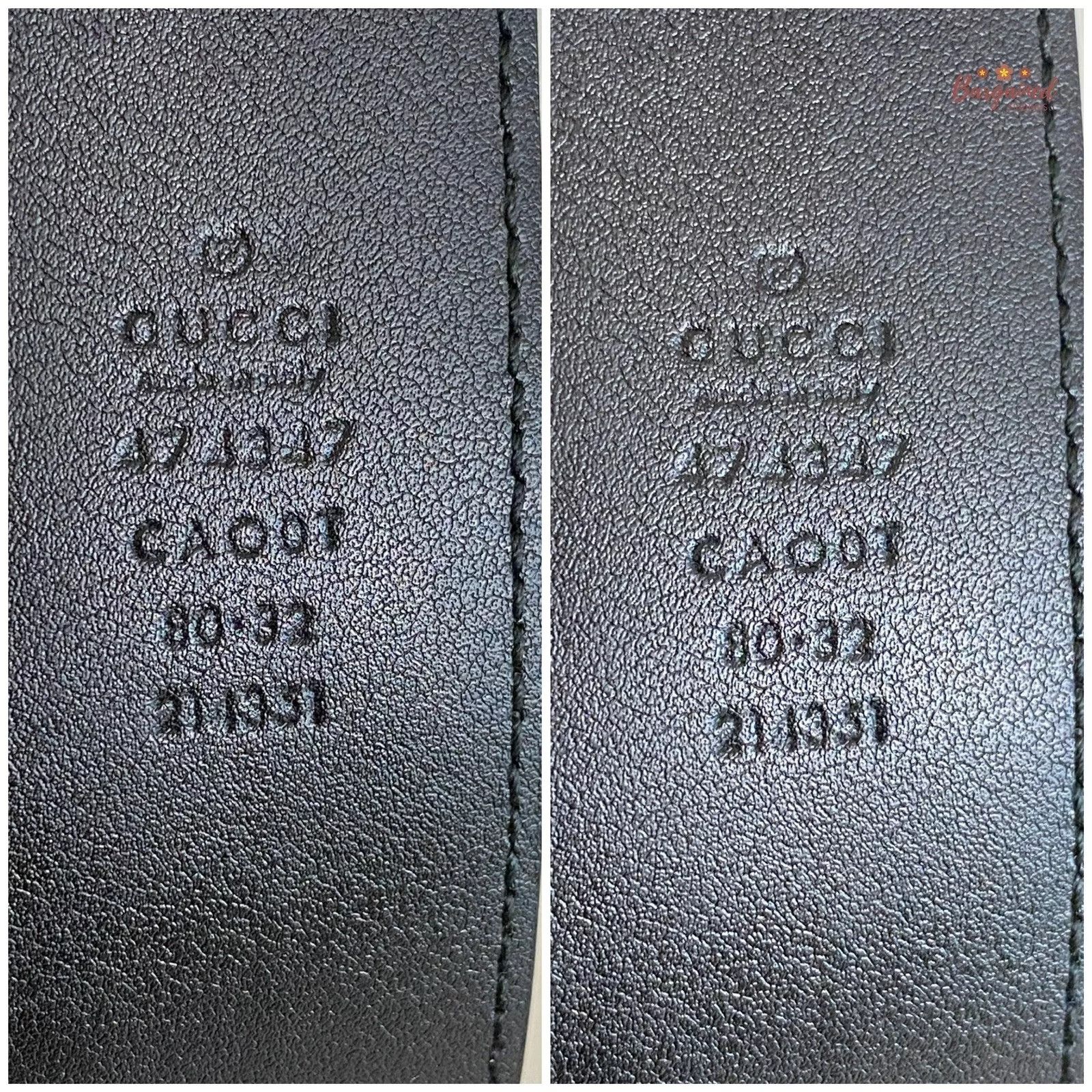 Gucci Gucci Pebbled Calfskin Leather Gold Double G Buckle Belt Size 28 - 6 Thumbnail