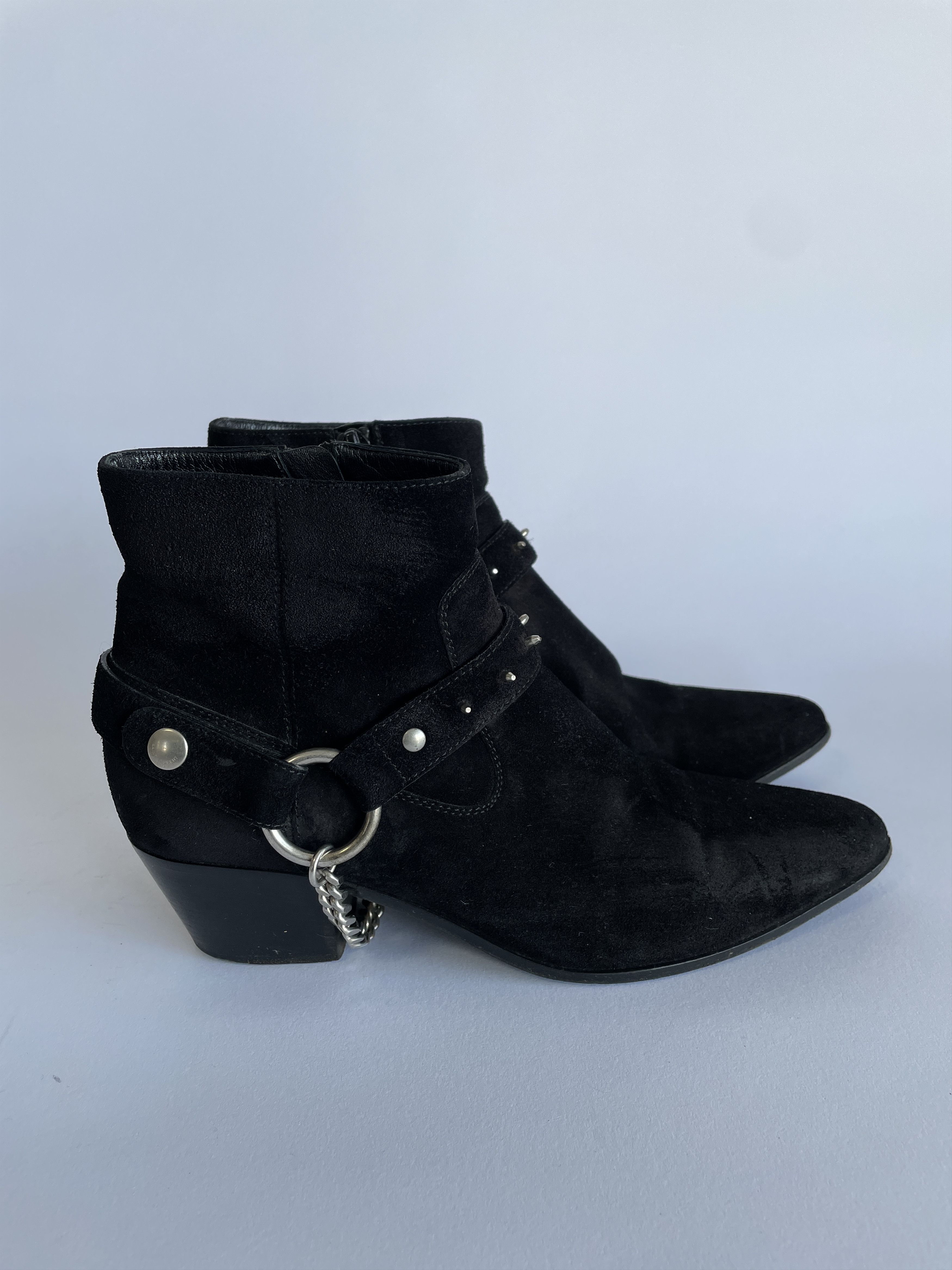 Saint Laurent Paris Saint Laurent Black Harness Suede Ankle Boots Size 37 EU Size US 7 / IT 37 - 5 Thumbnail