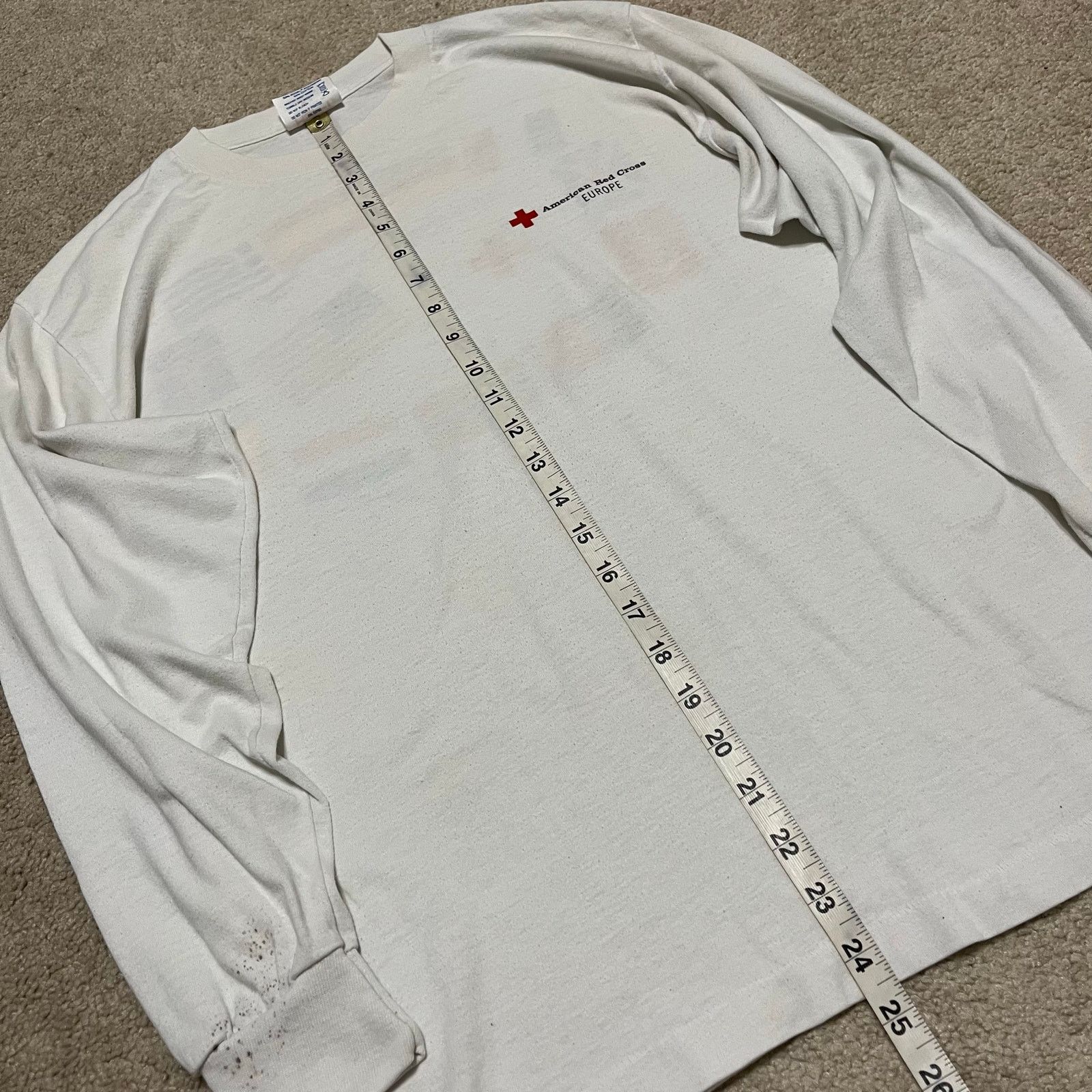 TEE JAYS Vintage American Red Cross EUROPE Long Sleeve Graphic Shirt Size US L / EU 52-54 / 3 - 4 Thumbnail