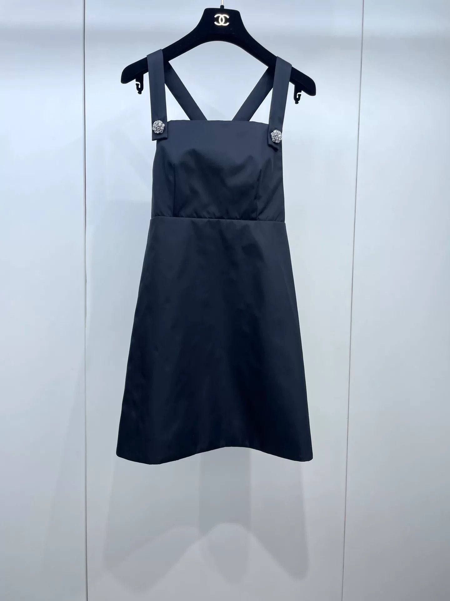 Prada Prada 23SS Black Crystal Buckle Nylon Overall Dress Size S / US 4 / IT 40 - 1 Thumbnail