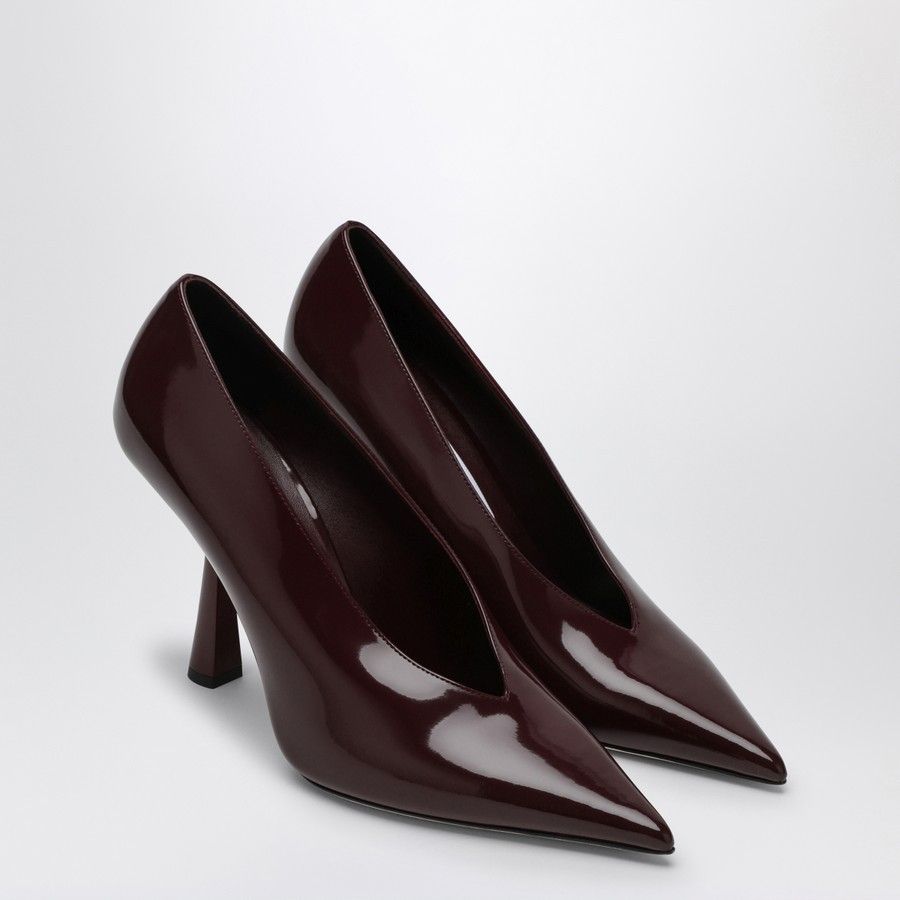 Jimmy Choo o1d2blof0824 Patent Leather Décolleté in Burgundy Size US 10 / IT 40 - 2 Thumbnail