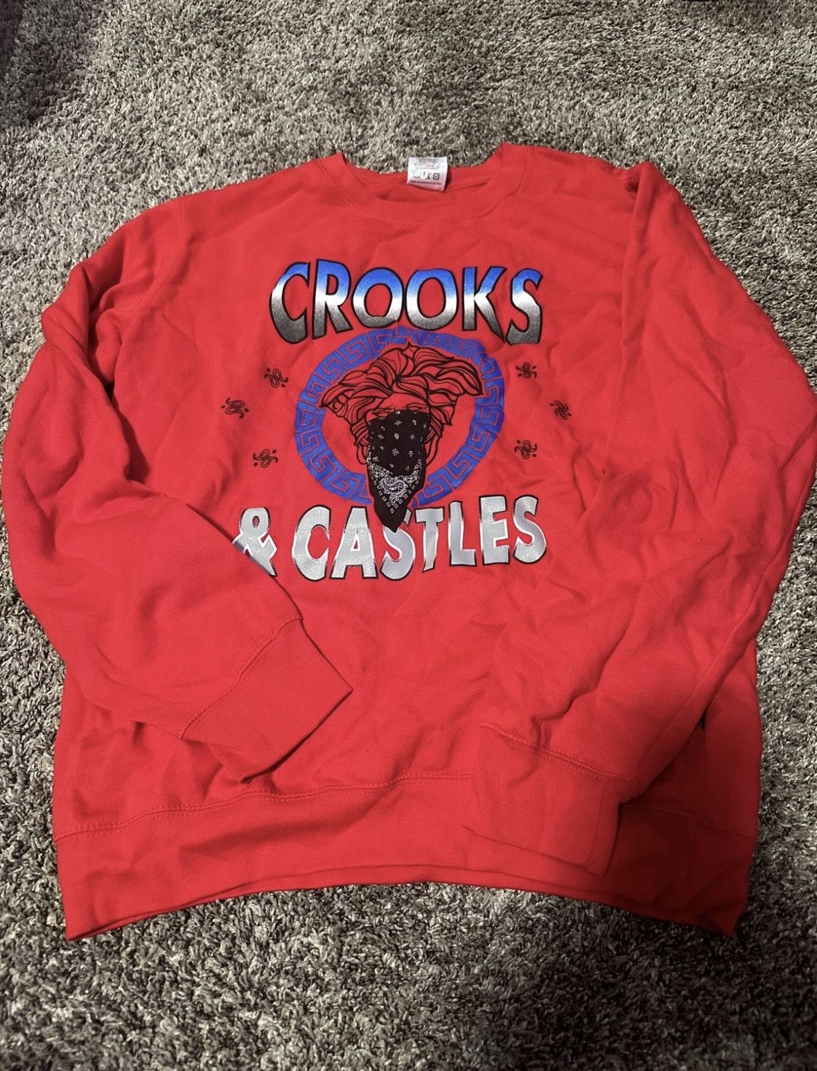 Crooks & Castles Crooks and Castles size Large Crewneck Sweatshirt Red/Blue. Size US L / EU 52-54 / 3 - 1 Thumbnail