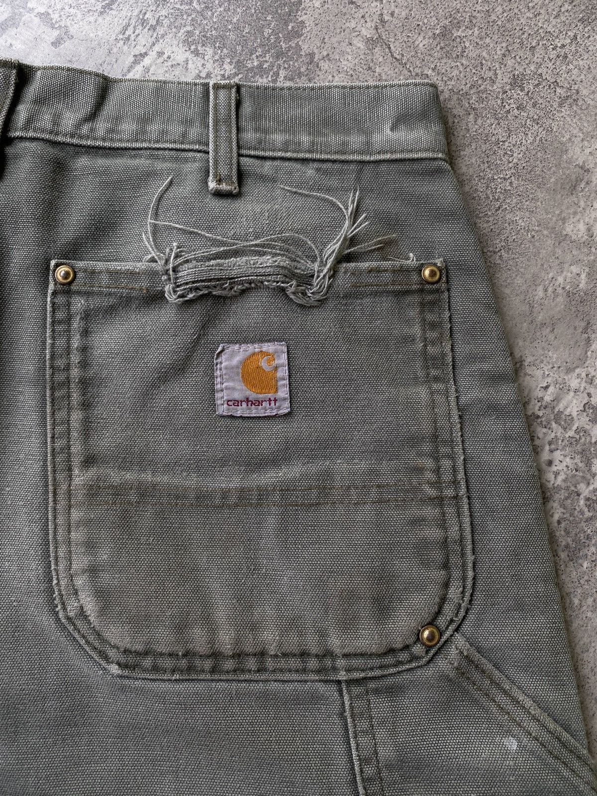 Carhartt Distressed Faded Vintage Carhartt Double Knee B01 Moss Green Size US 32 / EU 48 - 7 Thumbnail