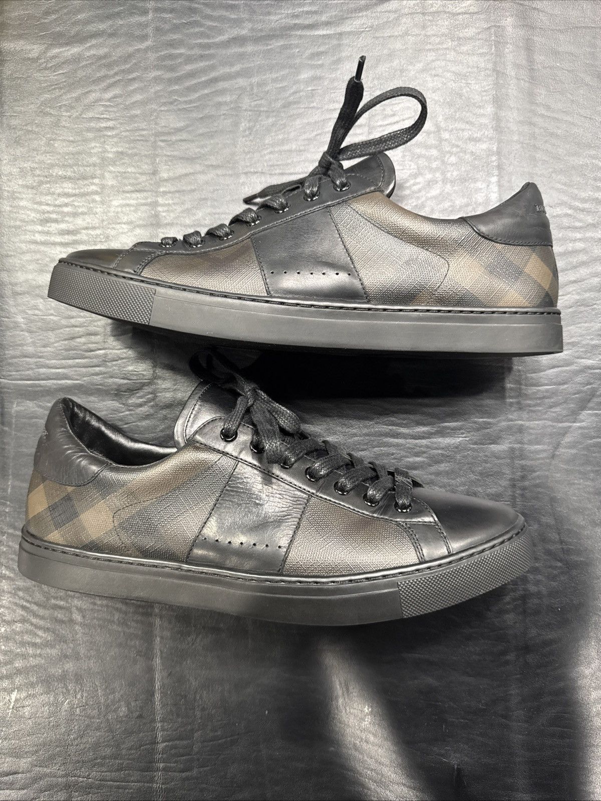 Burberry Burberry Ritson Check Leather Sneakers Size US 12 / EU 45 - 1 Thumbnail