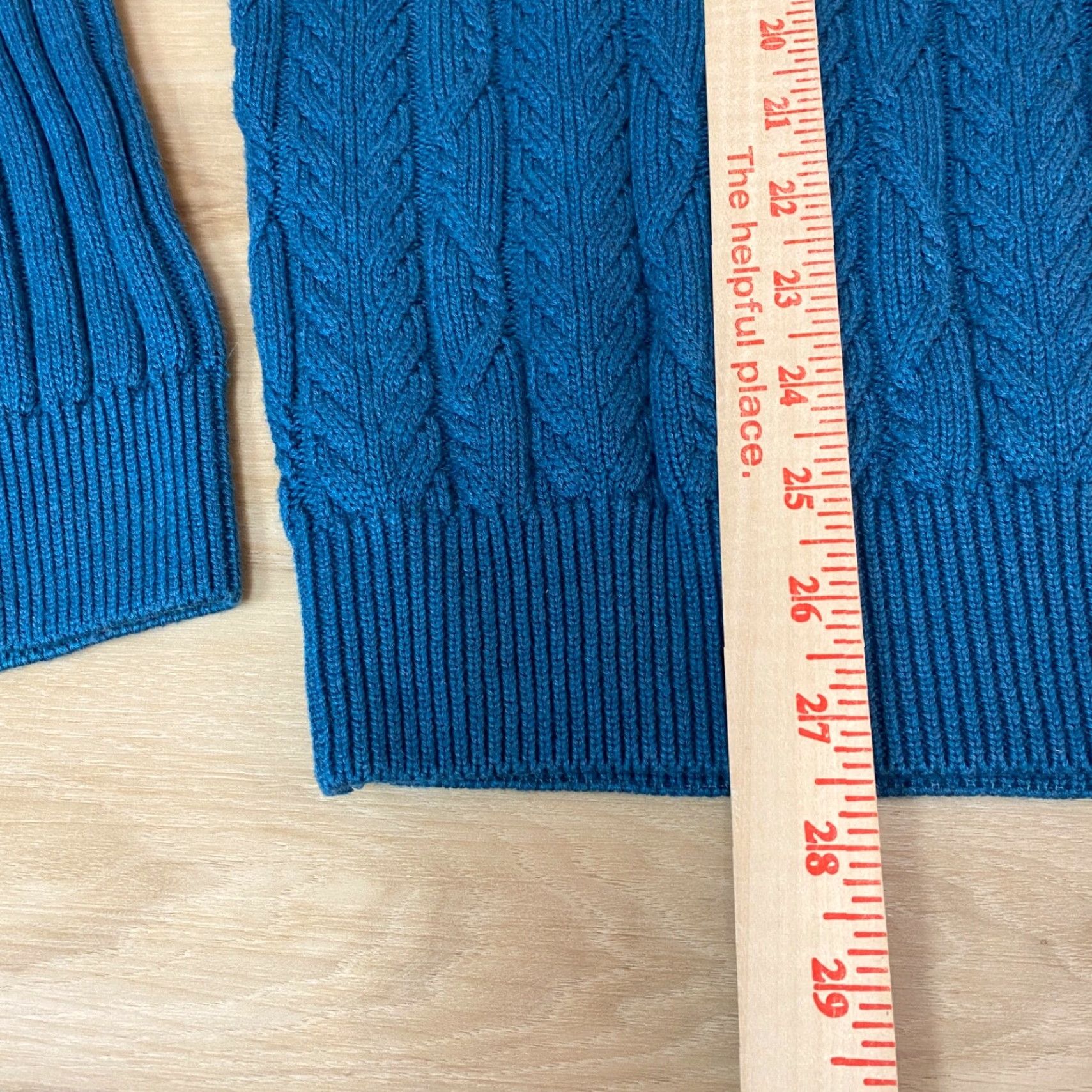 Jos. A. Bank Jos A Bank Sweater Mens Large Teal Blue Cable Knit Mock Neck 1/4 Button Size US L / EU 52-54 / 3 - 6 Thumbnail